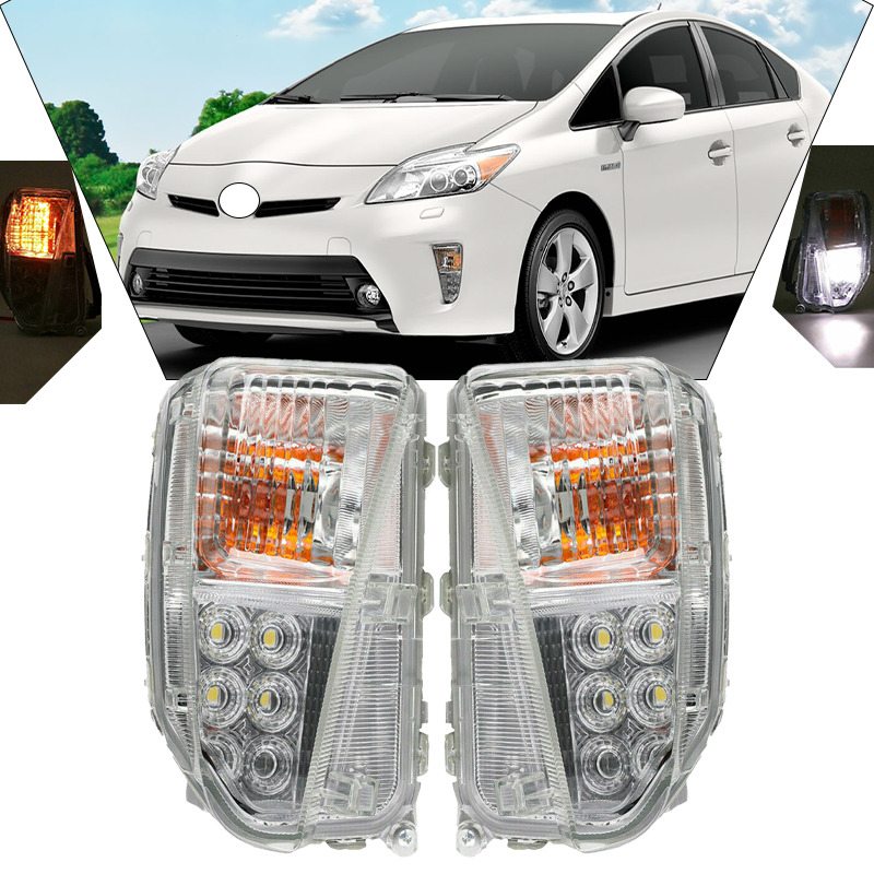 Fit 2012 2013 2014 2015 Toyota Prius LED DRL Bumper Signal Fog Lights Lamp Pair