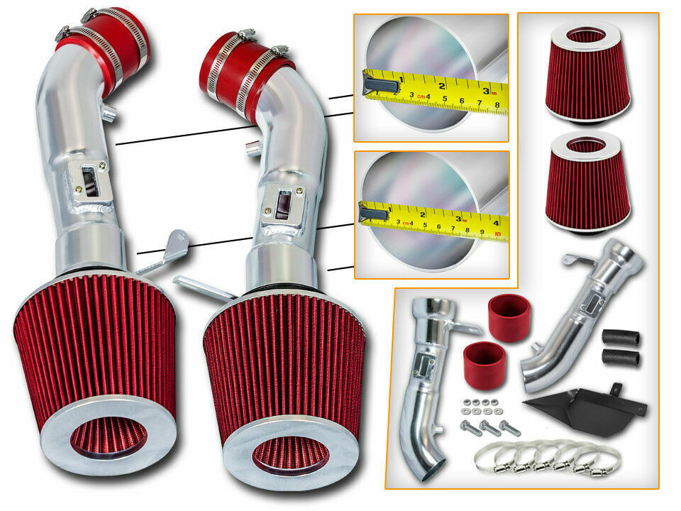 Heat Shield Red Cold Air Intake Induction + Filter For 09-15 370Z 3.7L V6