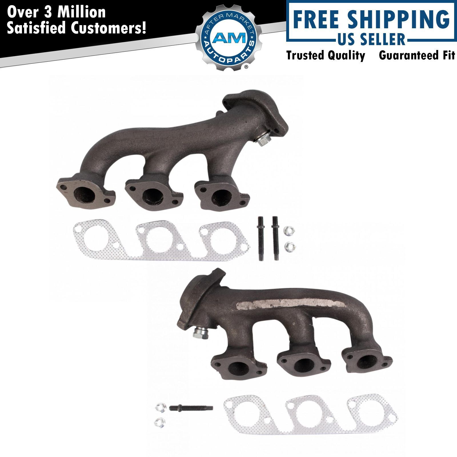 Exhaust Manifold w/ Gaskets Kit LH & RH Sides for Ford F150 E150 V6 4.2L
