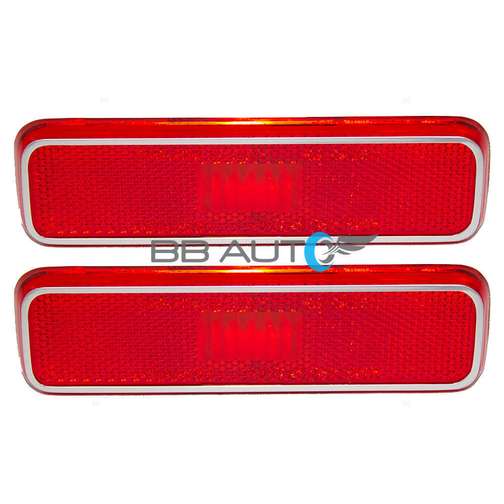Set Pair Rear Side Marker Signal Light Lens Lamp Housing Red FOR Dodge Plymouth