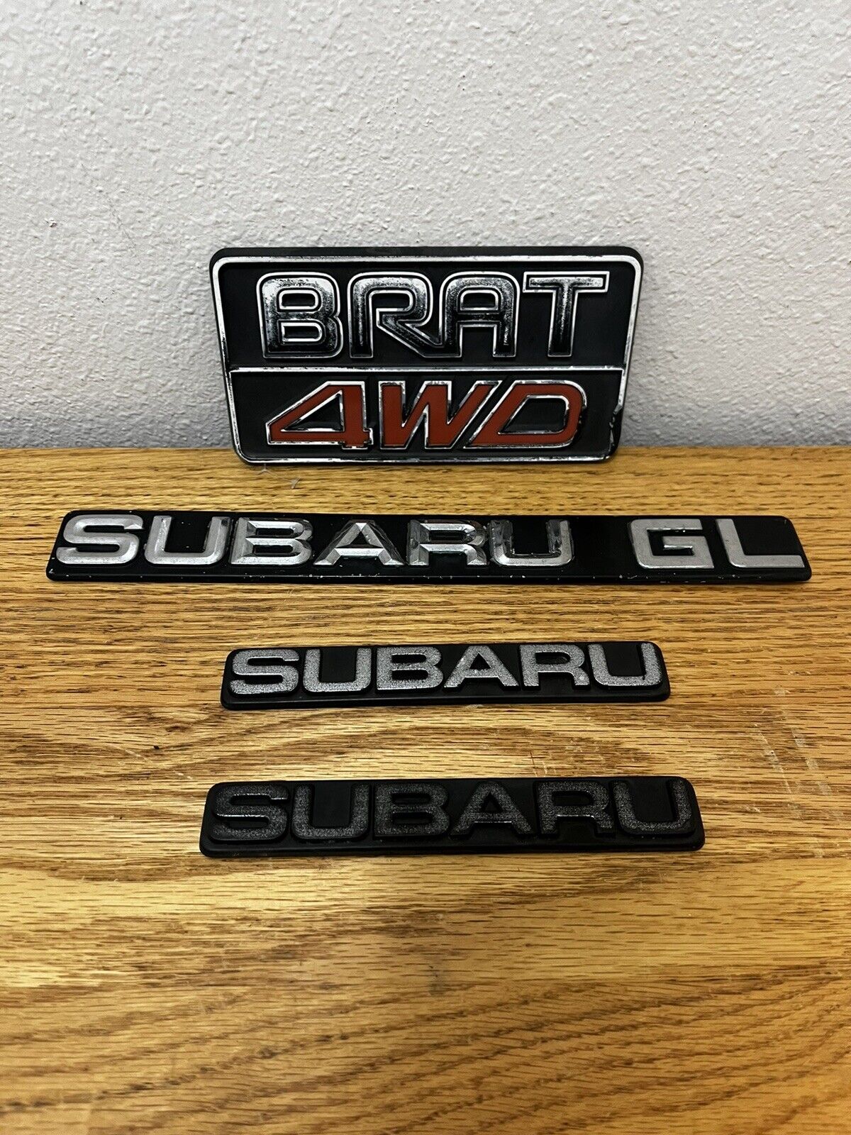 Subaru Brat Emblems Fits 82-87 4 Piece Subaru Brat Emblem Set Original Brat