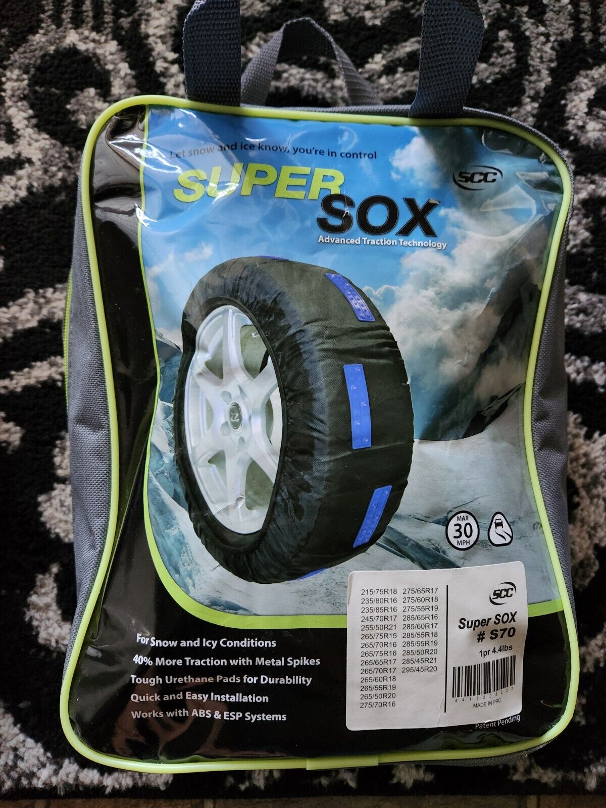 Super Sox SCC S70 Tire Traction with Reinforced Studded Urethane Pads - NEW