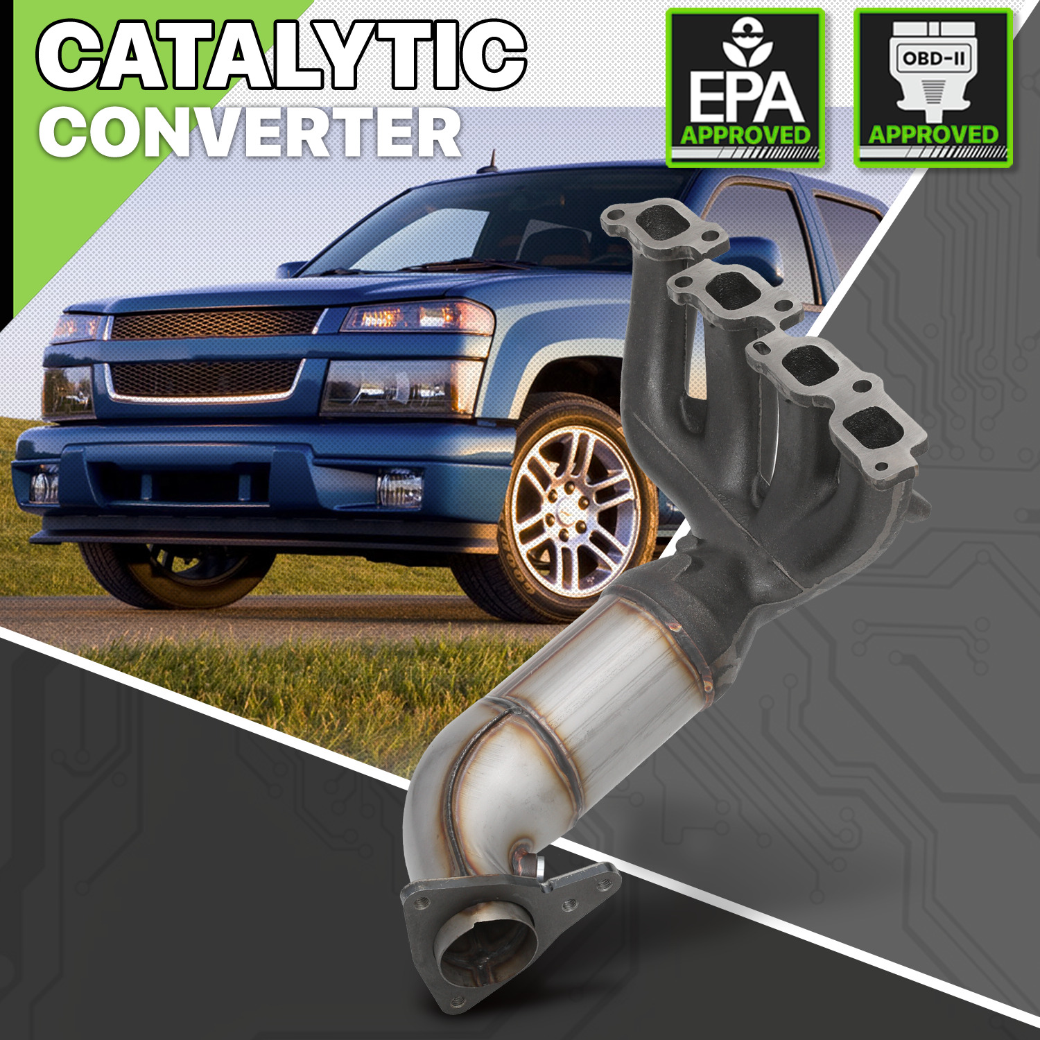 Catalytic Converter Exhaust Header Manifold For 2007-2012 Canyon/Colorado 2.9