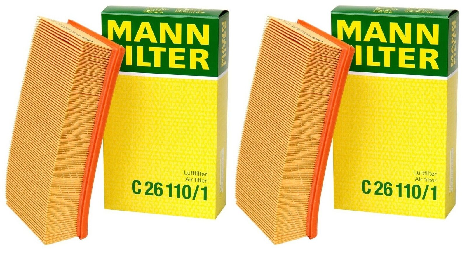 Pair Set of 2 Air Filters Mann C261101 For BMW E31 E32 750iL 850Ci 850CSi 850i