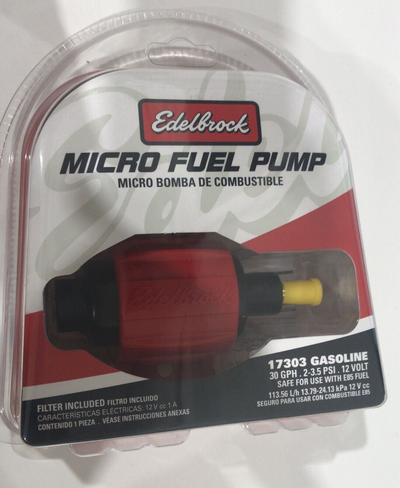 Edelbrock 17303 Micro Fuel Pump, 30 GPH, Gas (a7)