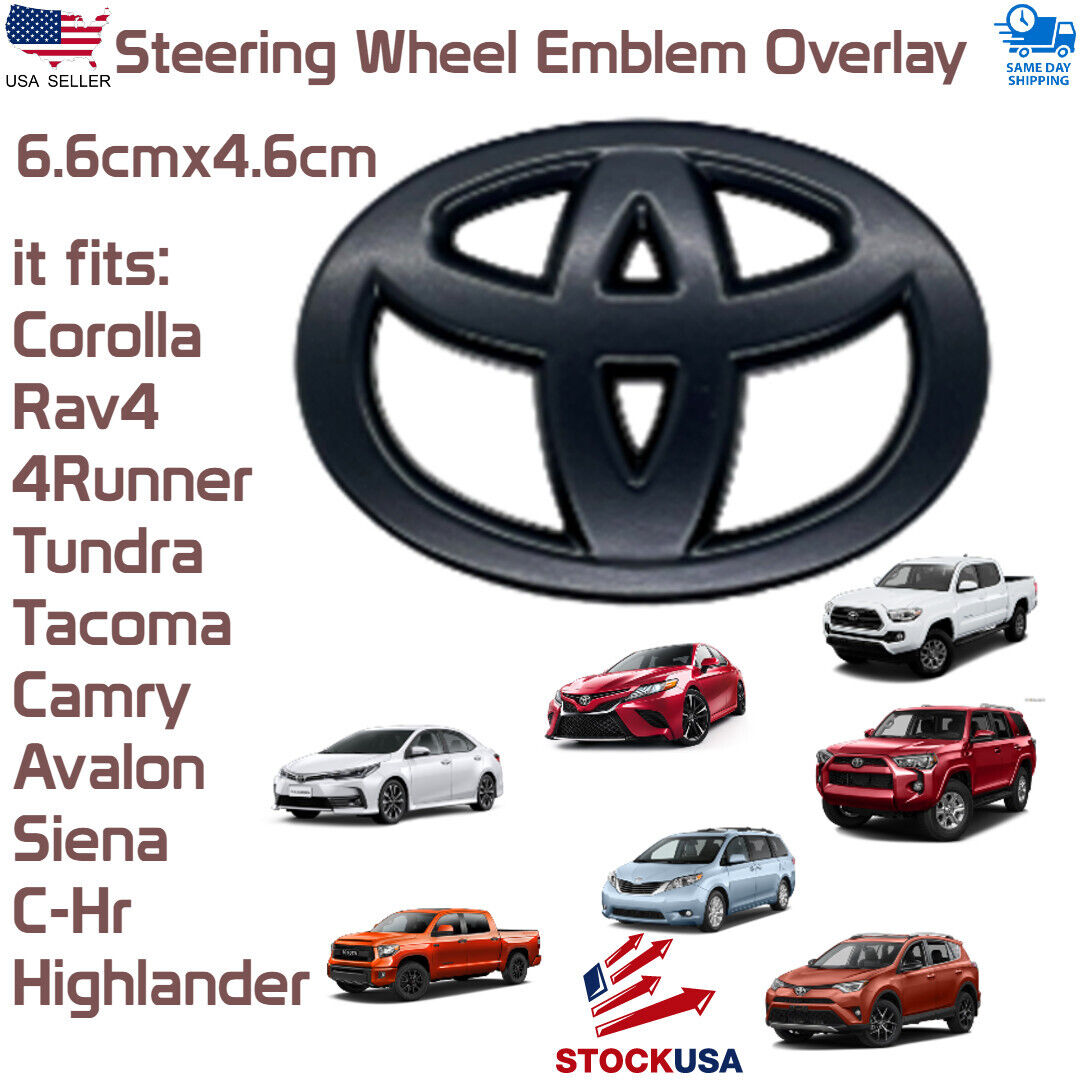 🔥🔥🔥Matte Black Steering Wheel Overlay fits Toyota TACOMA TUNDRA COROLLA CAMRY