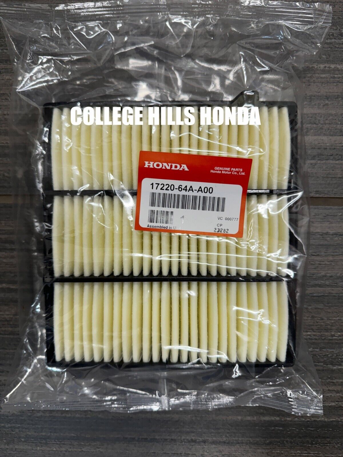 Genuine OEM Honda Engine Air Filter 17220-64A-A00 -  For Accord, Civic, and CR-V