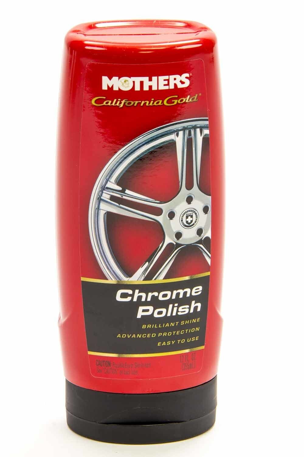 MOTHERS 05212 California Gold Chrome Polish 12oz with Wheel Polisher Buff Mag