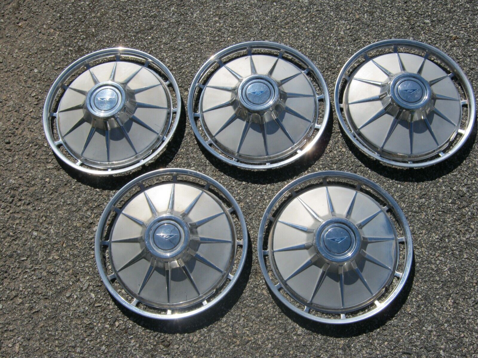 Factory 1961 Chevy Corvair Monza 13 inch hubcaps wheel covers