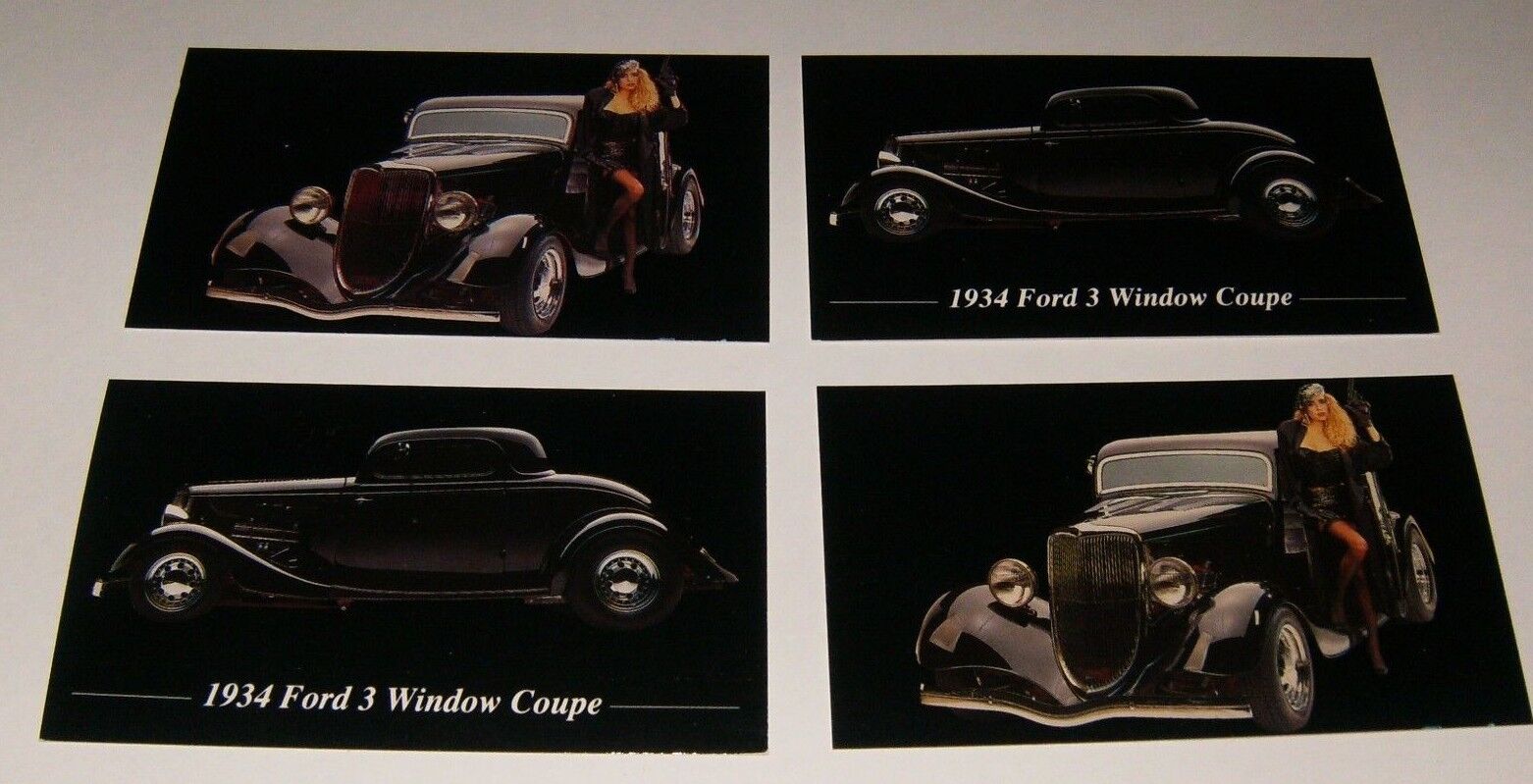 ★★4-1934 FORD 3 WINDOW COUPE PHOTO MAGNETS-TOOLBOX,FRIDGE-34 32 HOT ROD RAT ROD★