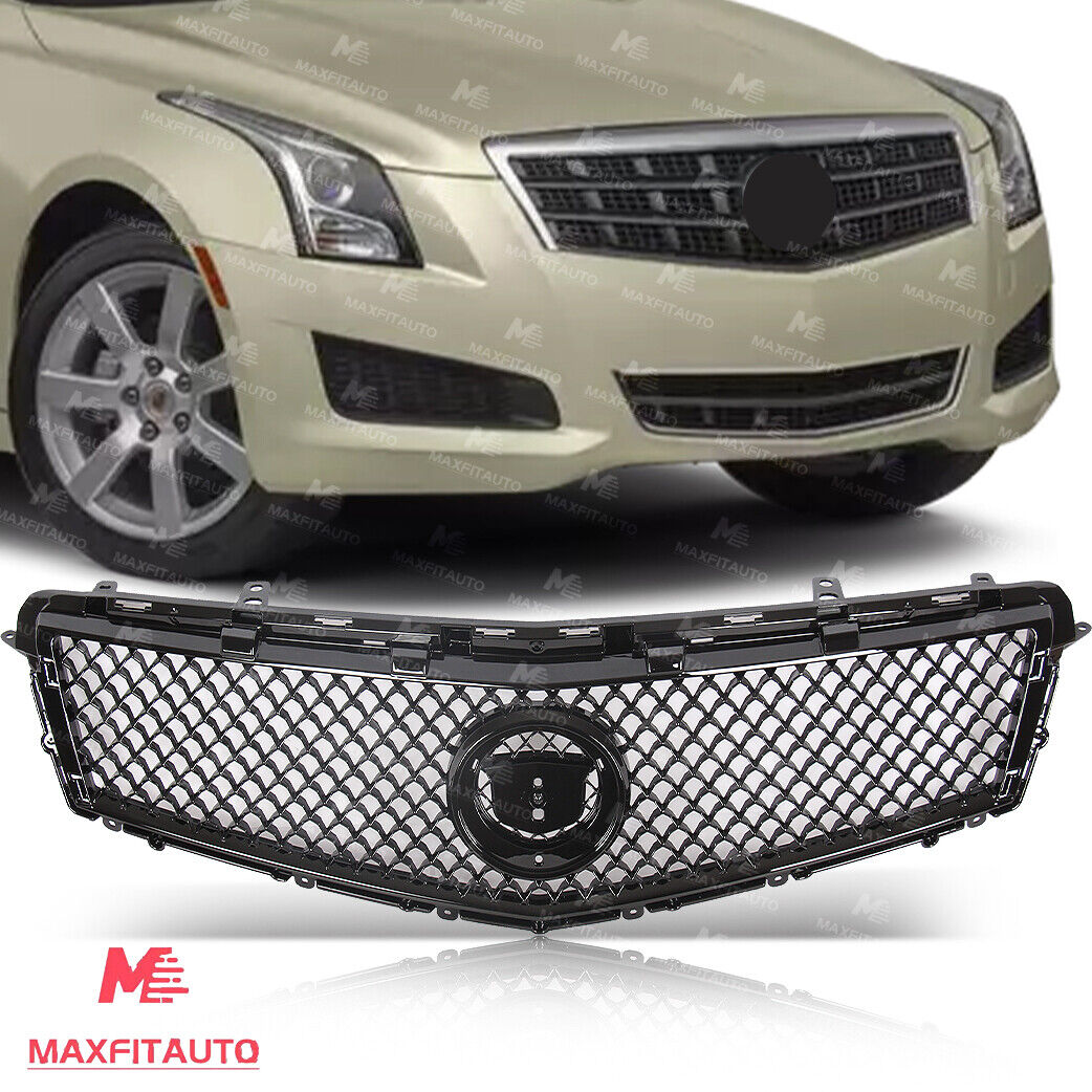 Fits Cadillac ATS 2013-2014 Front Upper Grille Mesh Honeycomb Gloss Black