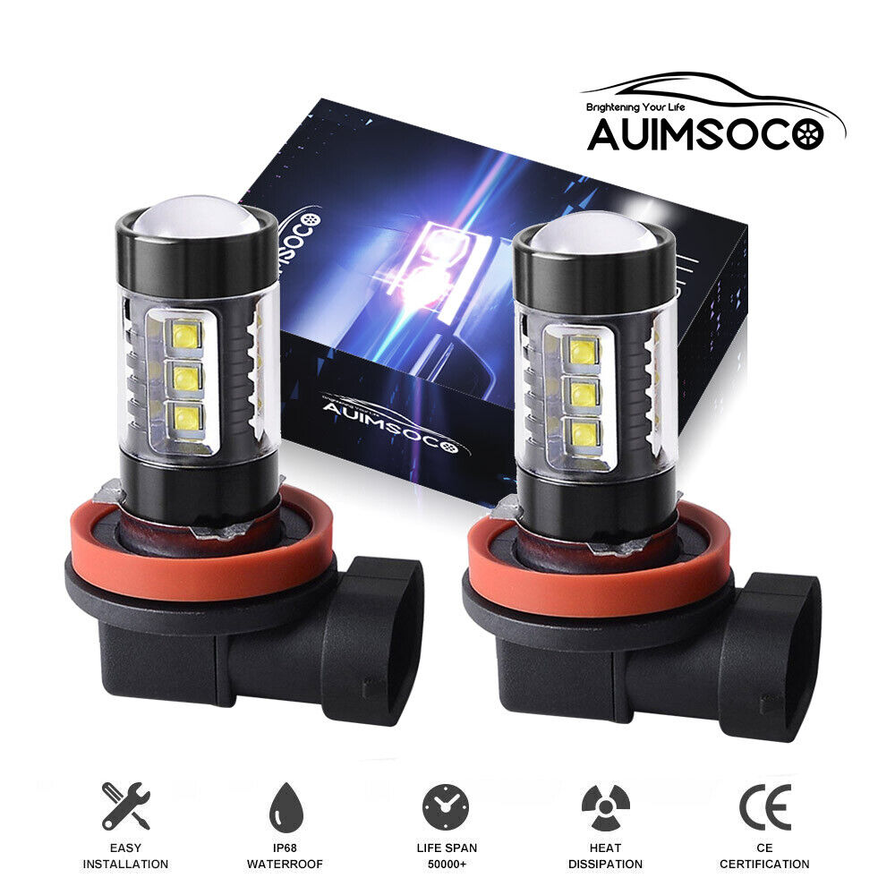 2Pcs LED Fog/Driving Bulbs H8 H16 H11 Fog Light White 6000K High Power Lamp 200W