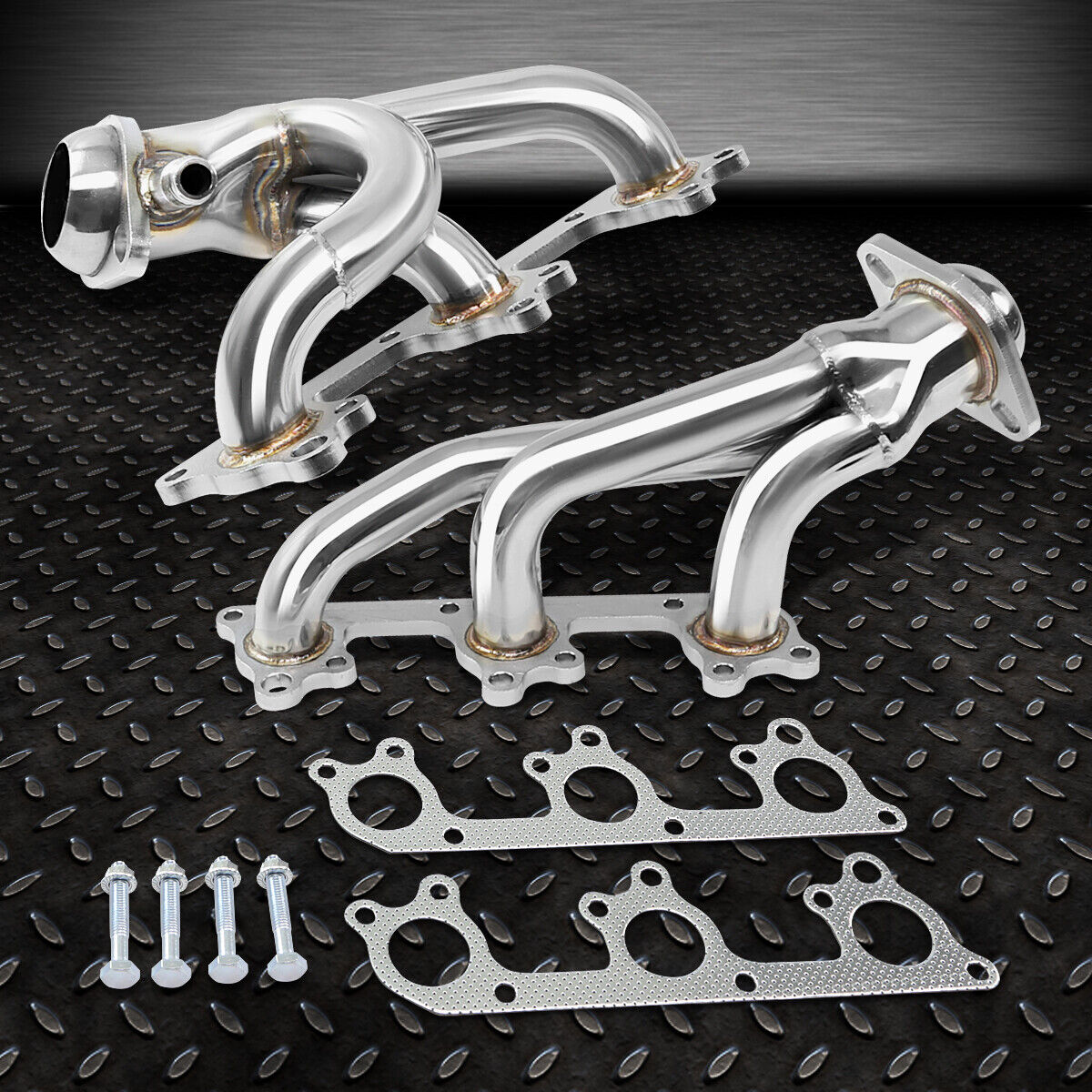 FOR 05-10 MUSTANG 4.0/COLOGNE V6 STAINLESS EXHAUST MANIFOLD HEADER+GASKETS/BOLTS