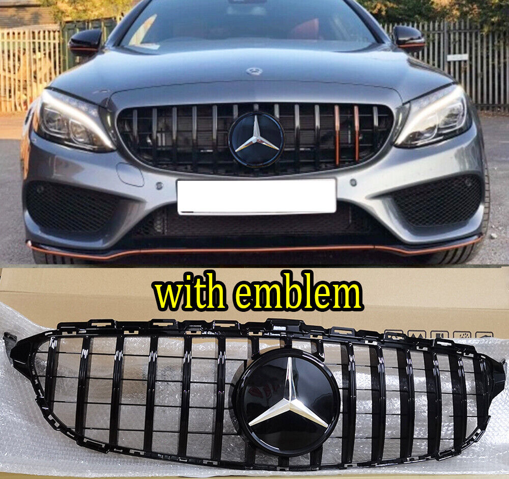 GT R Style Grill Grille for Mercedes-Benz C-Class W205 S205 C250 C300 2015-2018