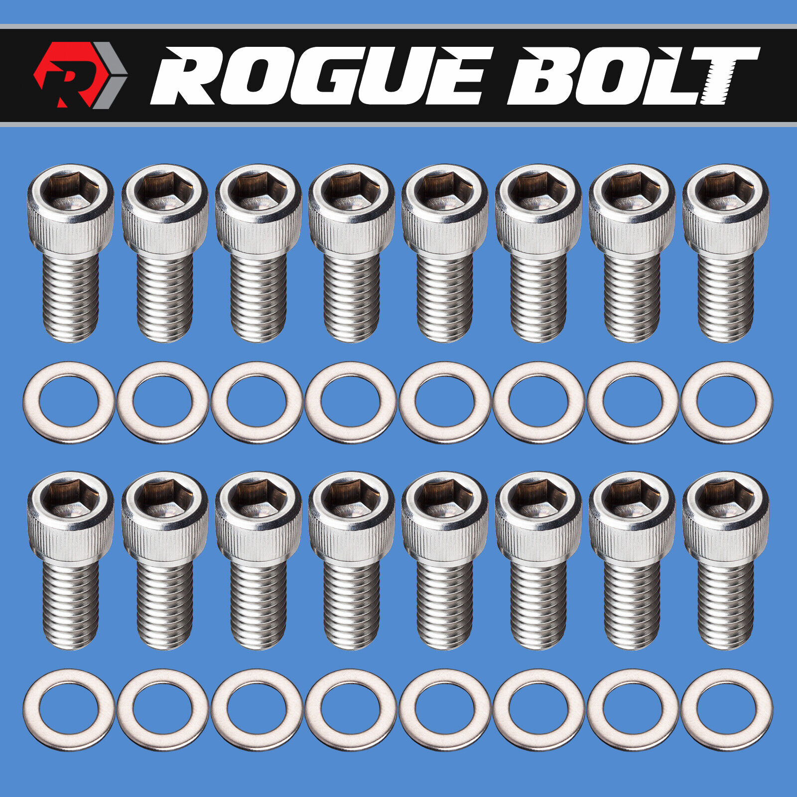 SBF HEADER BOLTS STAINLESS STEEL KIT SMALL BLOCK FORD 260 289 302 351W 351C 5.0L