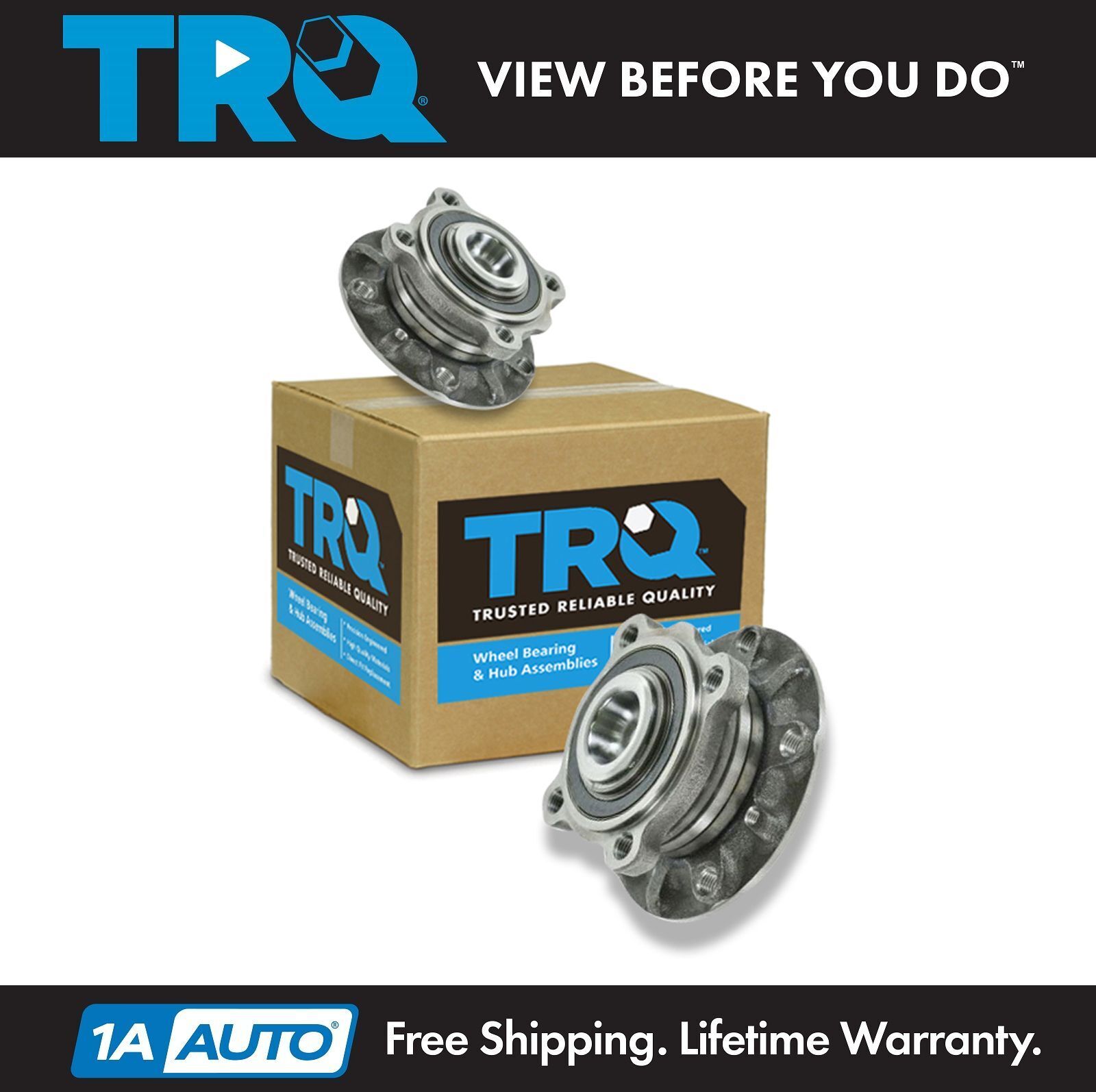 TRQ Front Wheel Hub And Bearing Left & Right Pair for BMW 5 Series Z8 E39