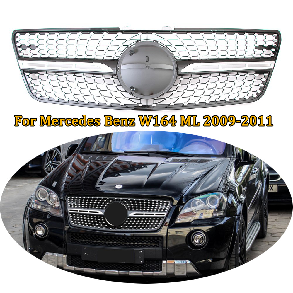 Front Upper Grille Grill For Mercedes Benz W164 ML320 ML350 ML450 ML500 2009-11