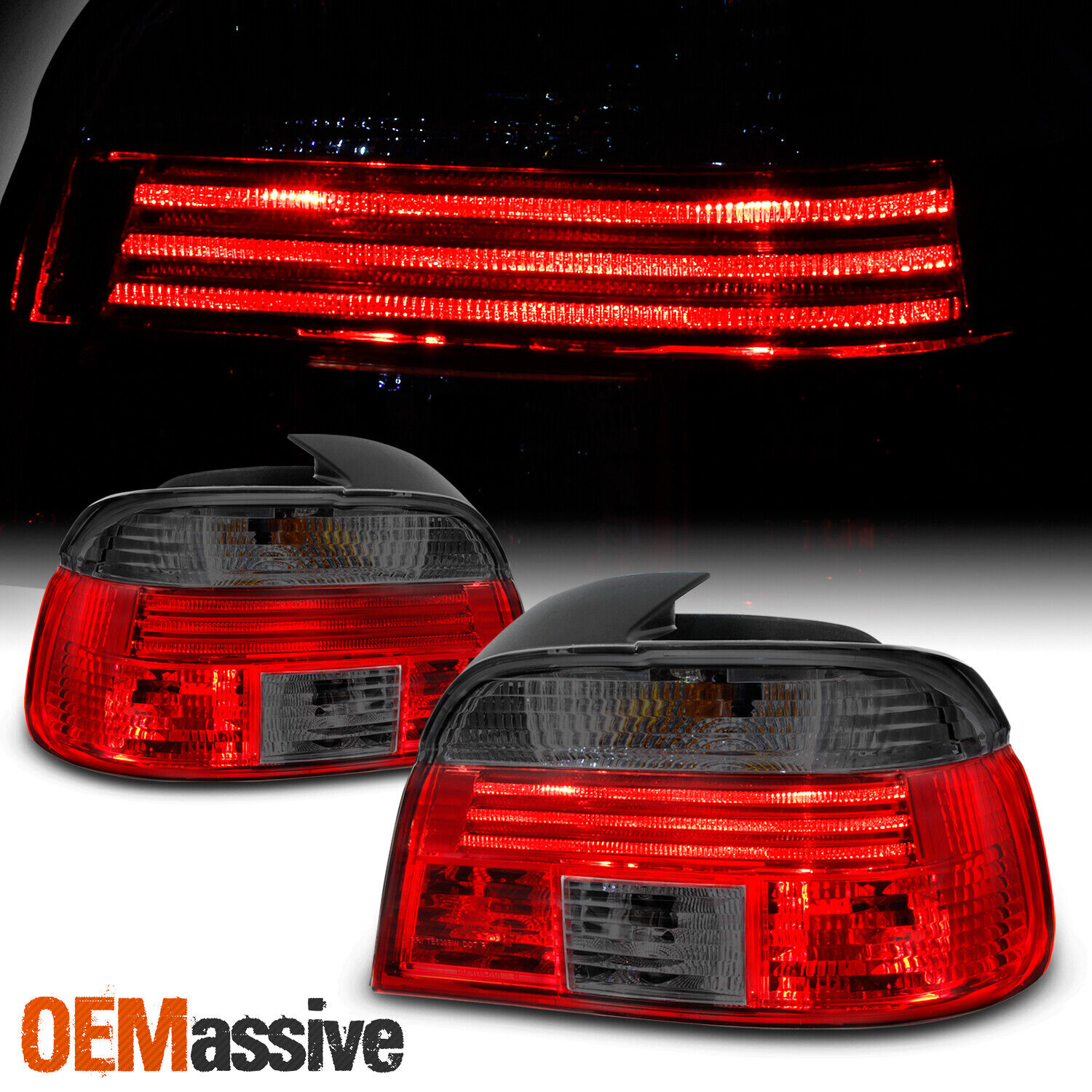 Fits Red Smoked 97-00 BMW E39 5-Series 525 528i 530 540i M5 Tail Lights