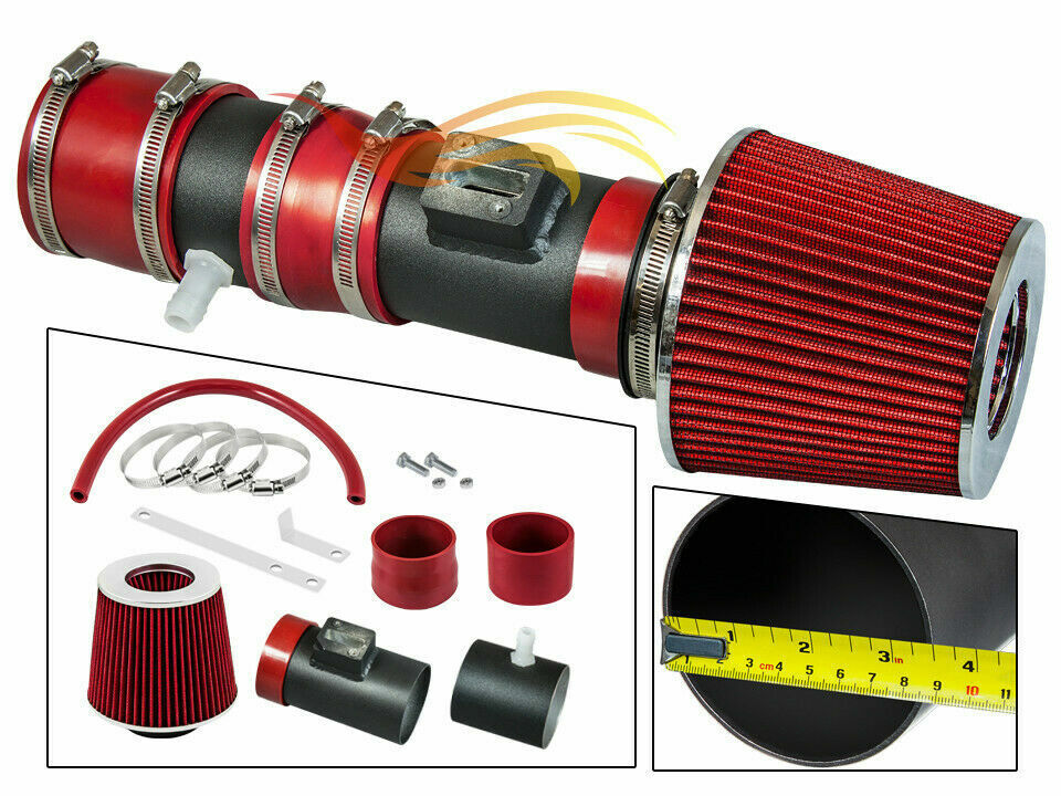BCP RW RED For 12-17 Traverse Enclave Acadia 3.6L V6 Air Intake System +Filter