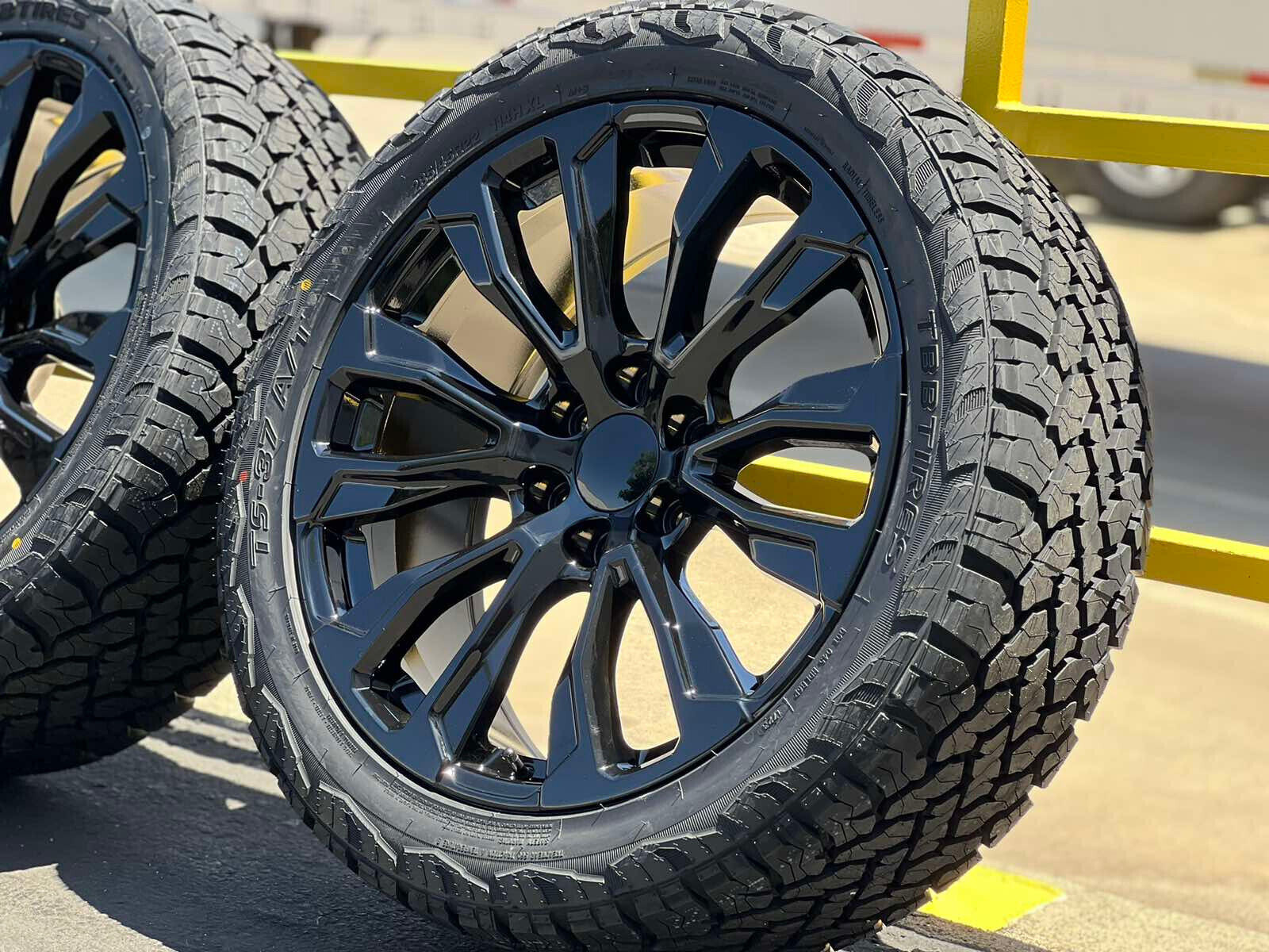 22” Black Tahoe Silverado 1500 Wheels Rims Tires Suburban GMC Sierra Yukon