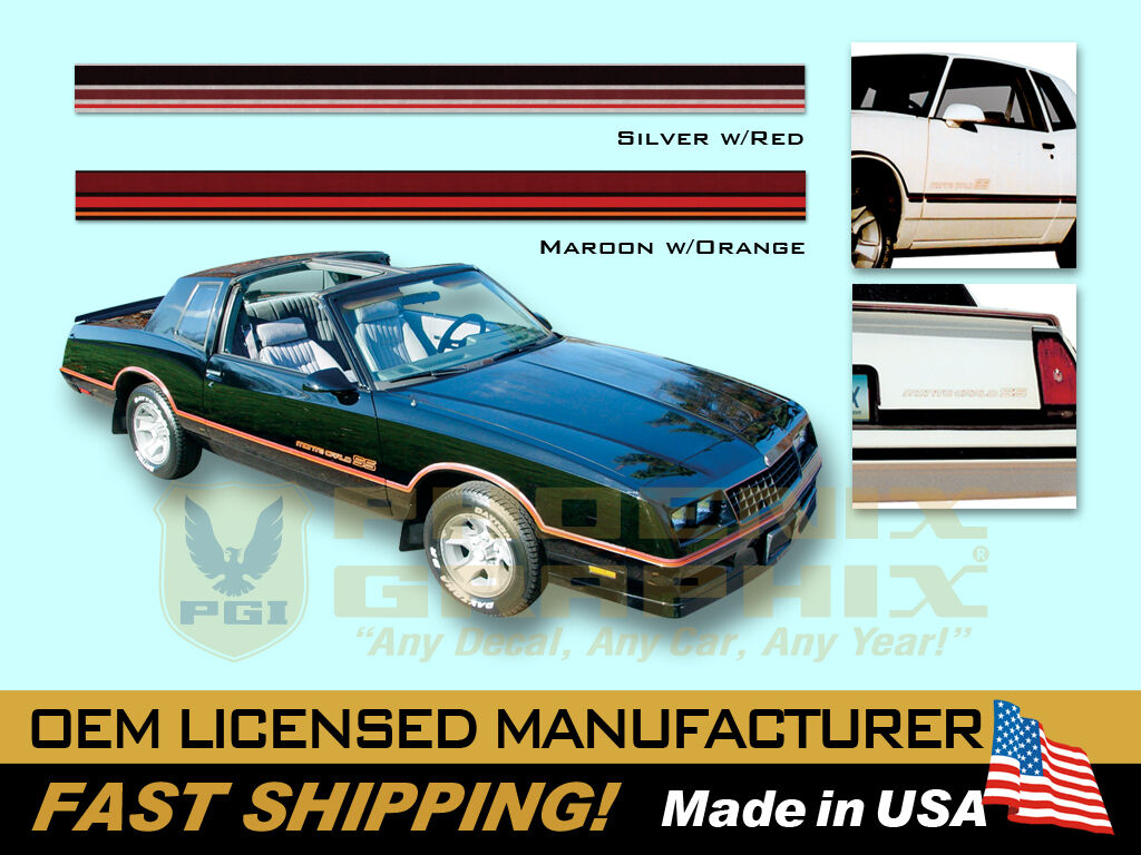 1985 1986 Chevrolet Monte Carlo SS Super Sport Decals & Stripes Kit2