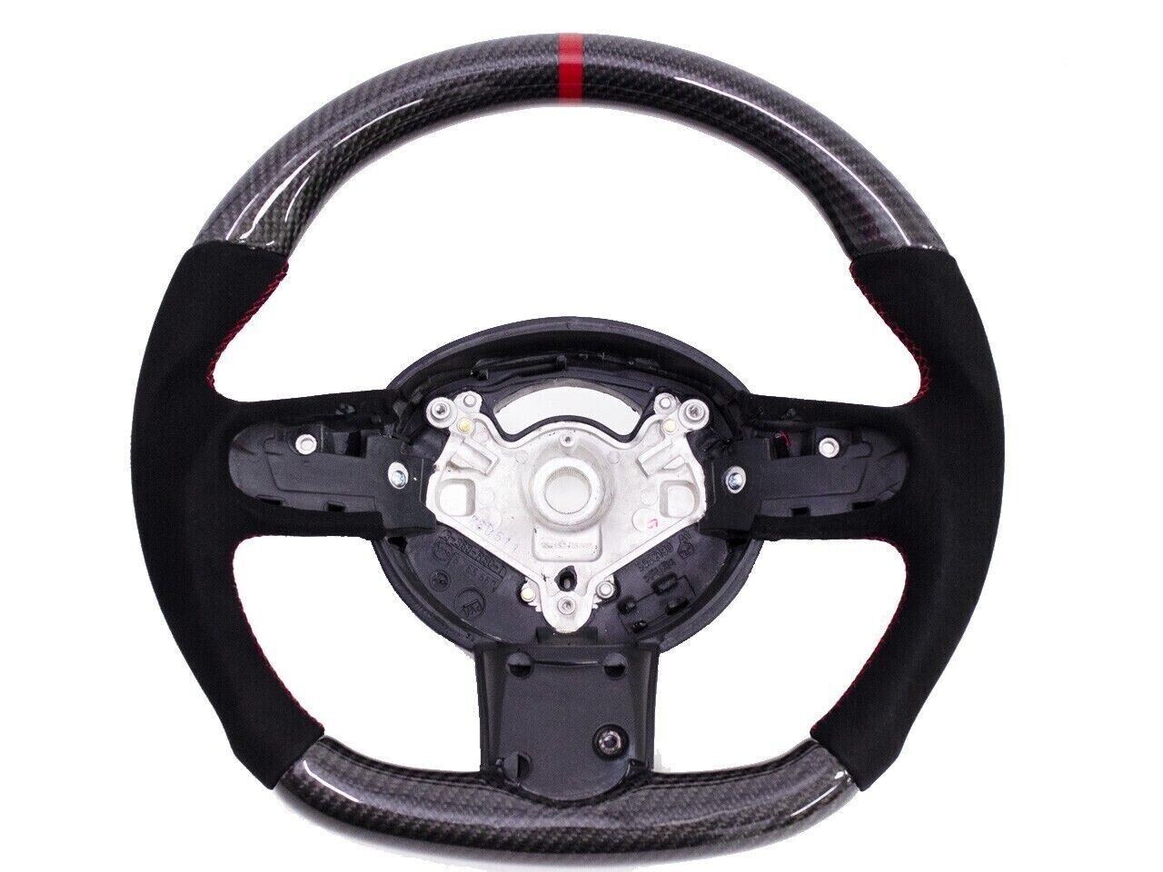 Carbon Steering Wheel Alcantara Red Stripe For 02-06 Mini Cooper R50 R52 R53