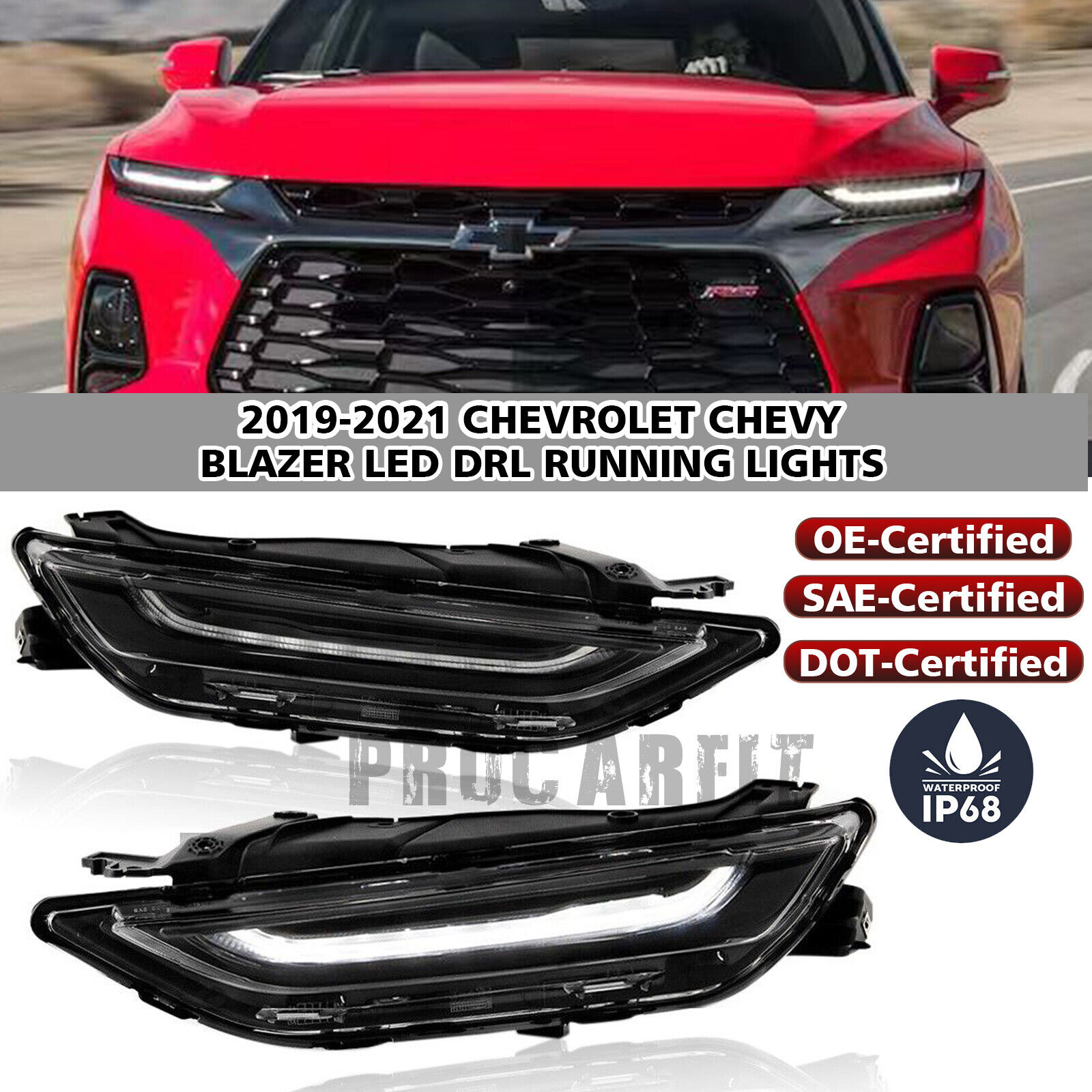 2019-2022 Chevrolet Blazer LED DRL Headlight Headlamp Running Light Driving Lamp