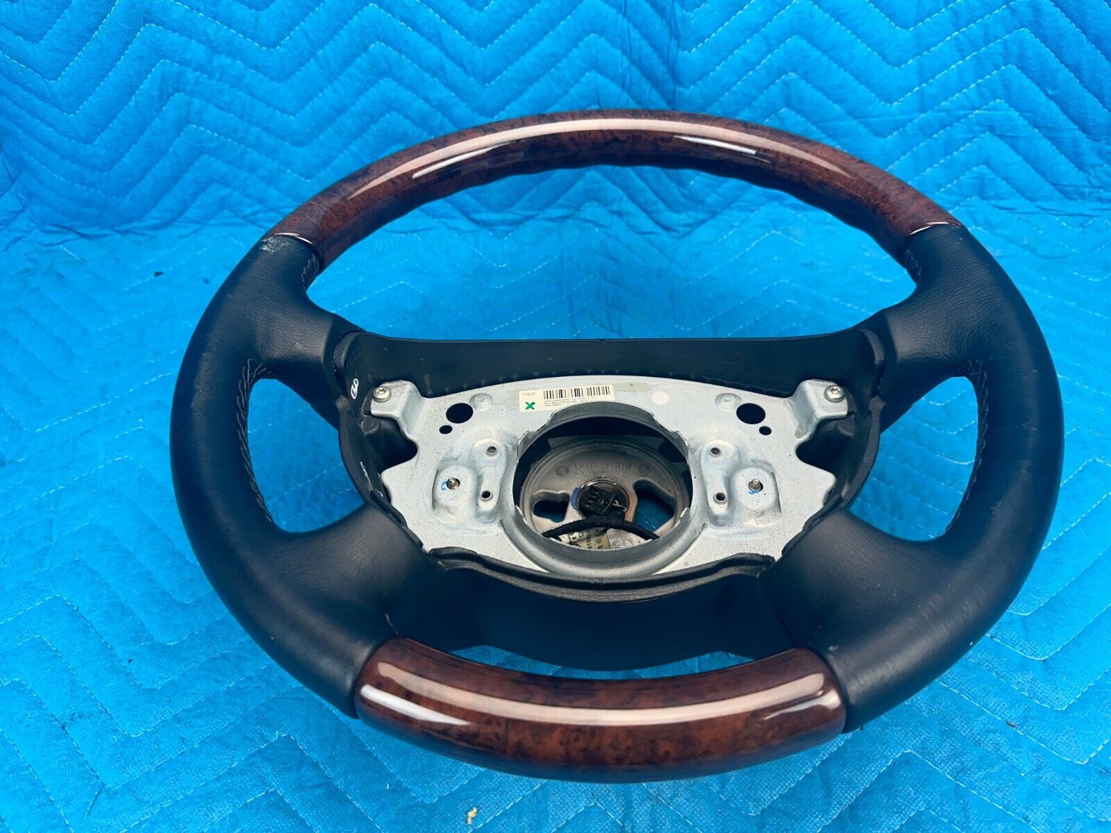 Mercedes G55 AMG Steering Wheel Black Leather w/ Wood Heated 2005 OEM