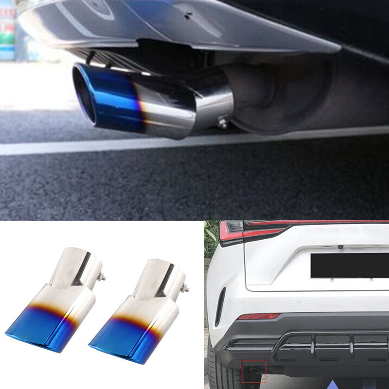 For Lexus NX250 350 350h 450H 2022-24 2023 Blue Polished Muffler Exhaust Tip 2X
