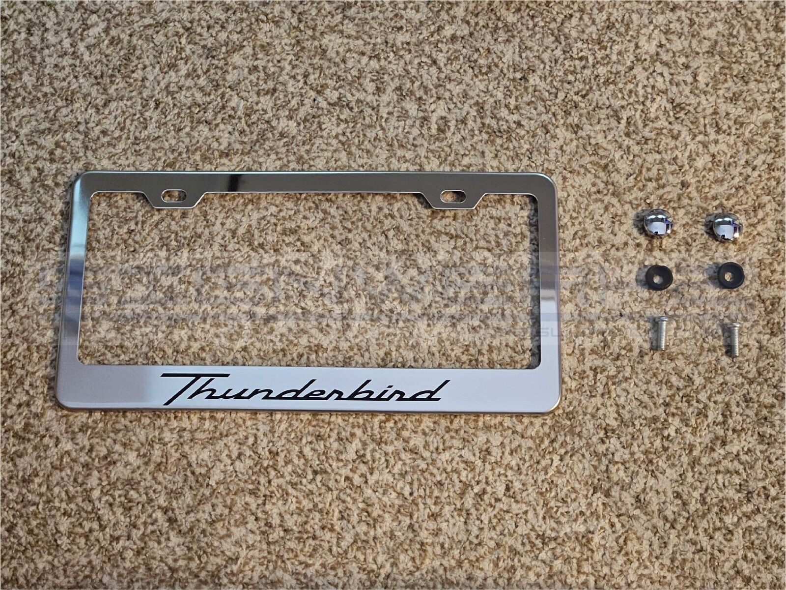 Thunderbird Chrome Stainless Steel US/Canada License Plate Frame