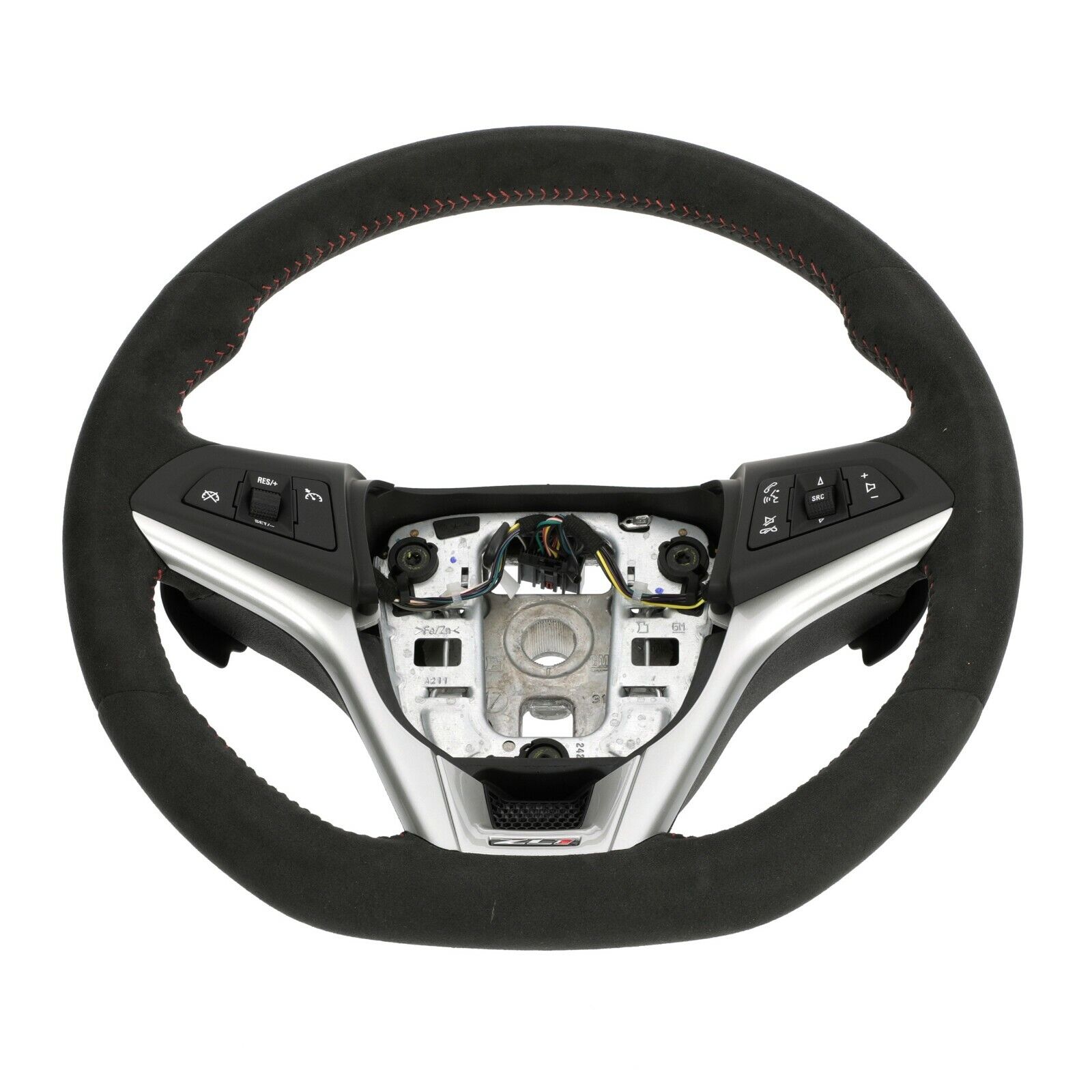 OEM GM Steering Wheel Black Suede Red Trim 2012-2015 Camaro Z28 ZL1 SS 22896548