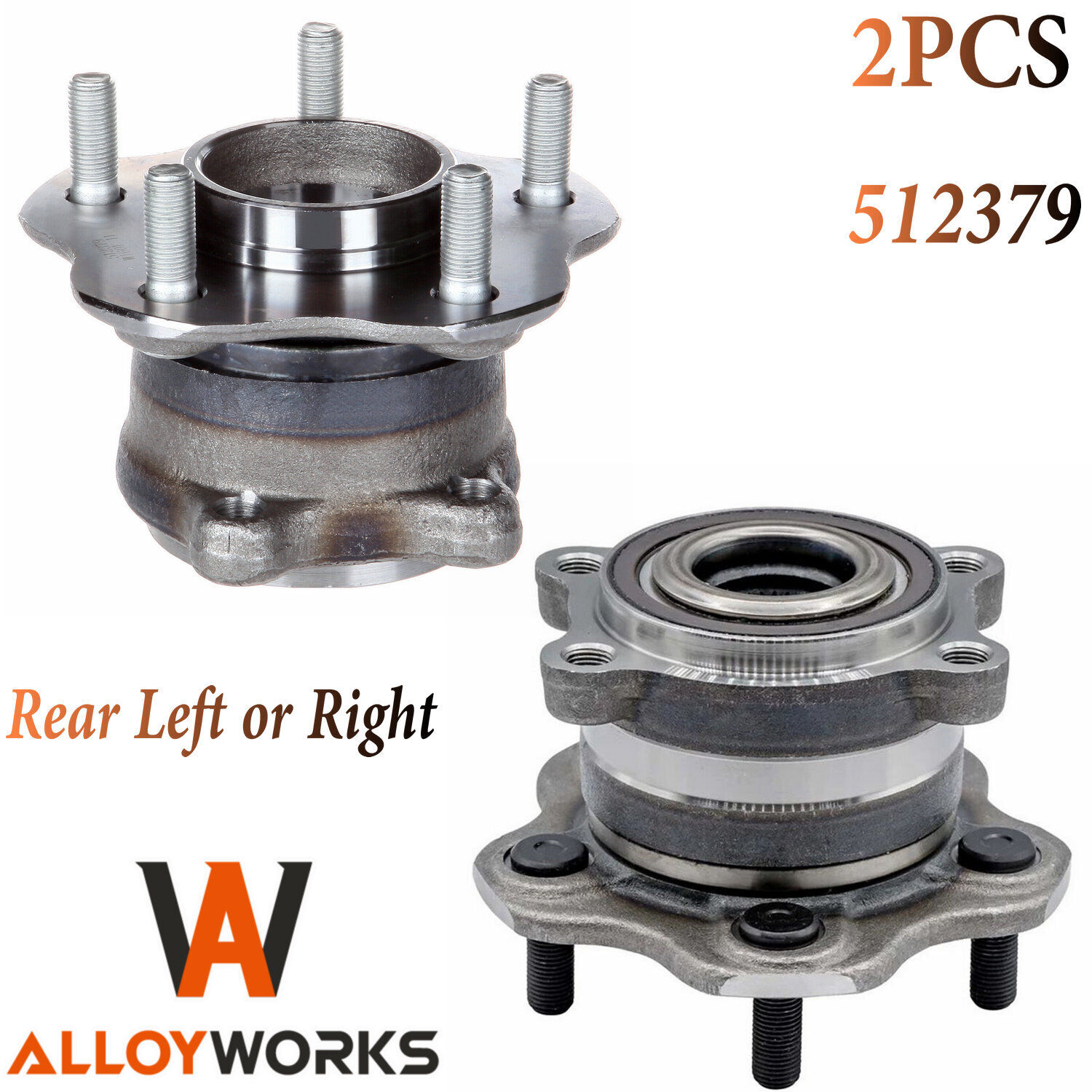 2x Rear Wheel Hub Bearings For INFINITI G35 G37 EX35 M56 AWD 512379 2009-2020