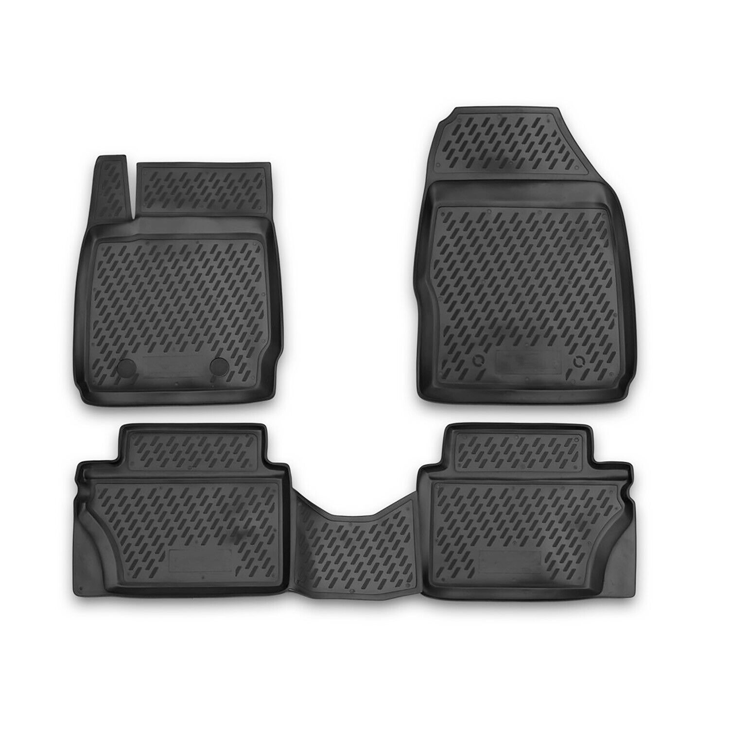 OMAC Floor Mats Liner for Ford Fiesta 2011-2016 Black TPE All-Weather 4 Pcs