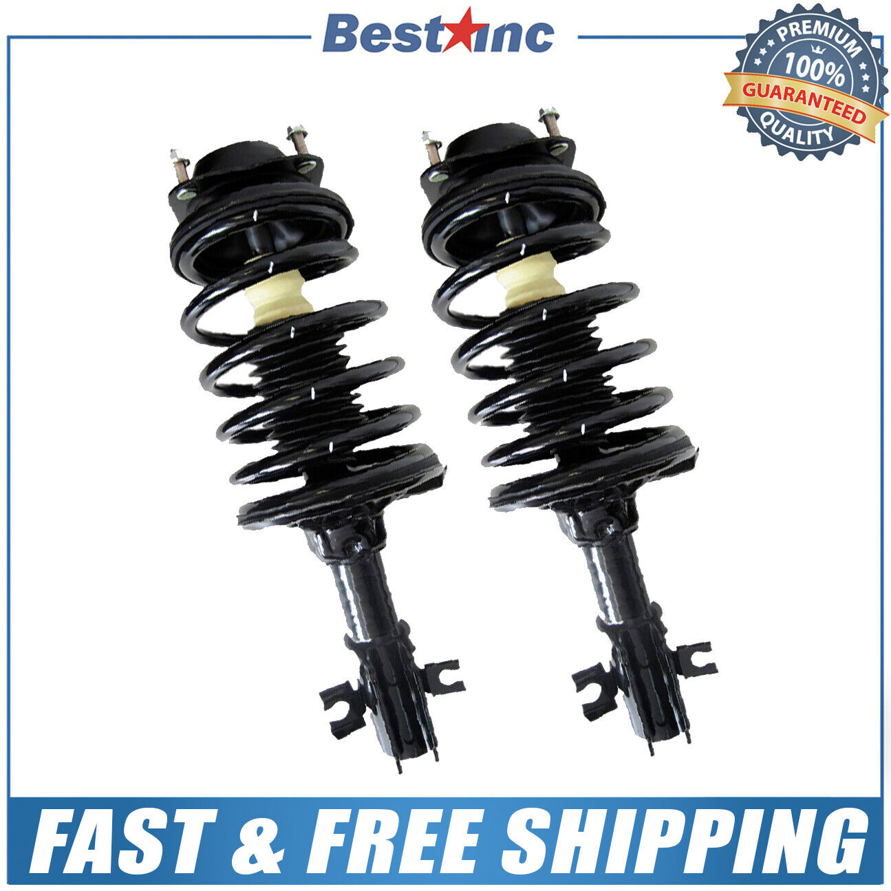 Front Pair Complete Strut Assembly for 97-02 FORD ESCORT / 97-99 MERCURY TRACER