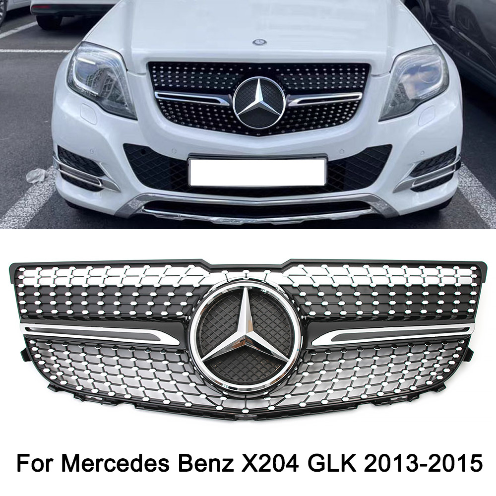 Black Dia-monds Grille For Mercedes Benz X204 2013-2015 GLK300 GLK350 w/Logo
