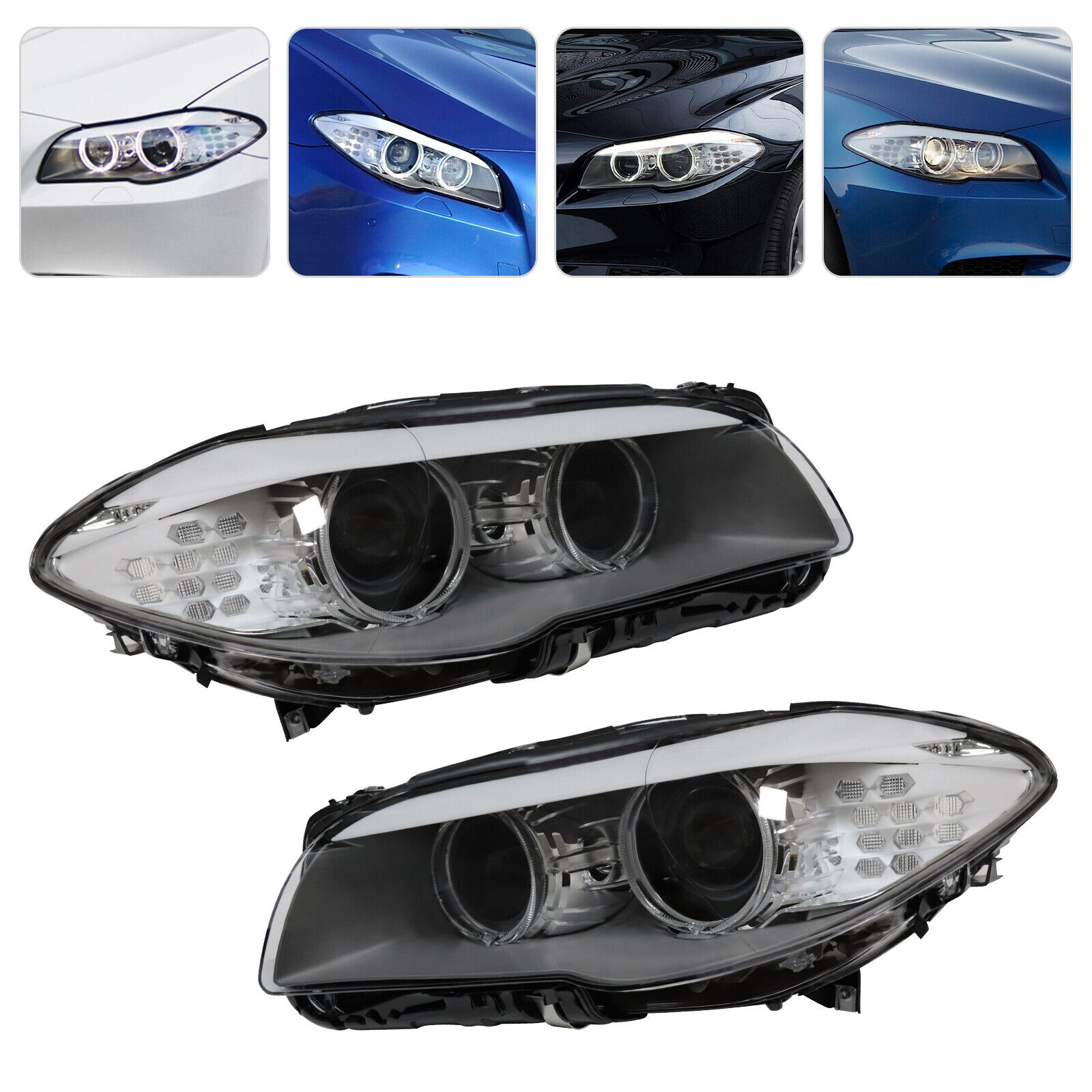 Pair Xenon Headlights LH+RH Side For 2011-2013 BMW 5 series F10 550i 535i 528i