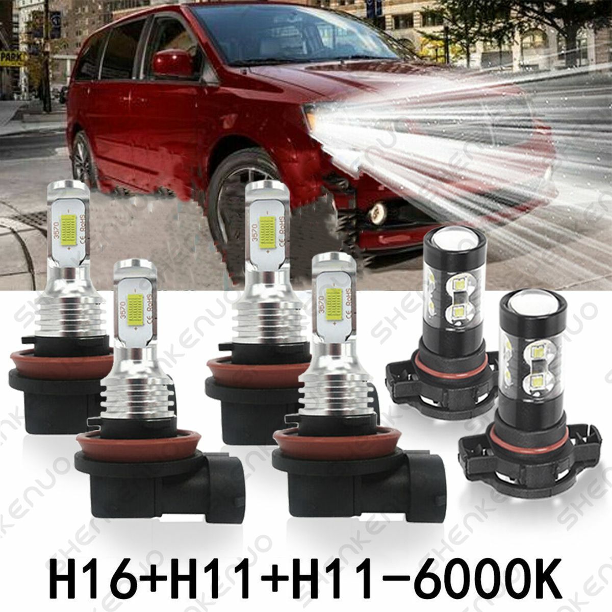 For Dodge Grand Caravan 2011 2012 2013-2019 white LED Headlight&Fog Light Bulbs