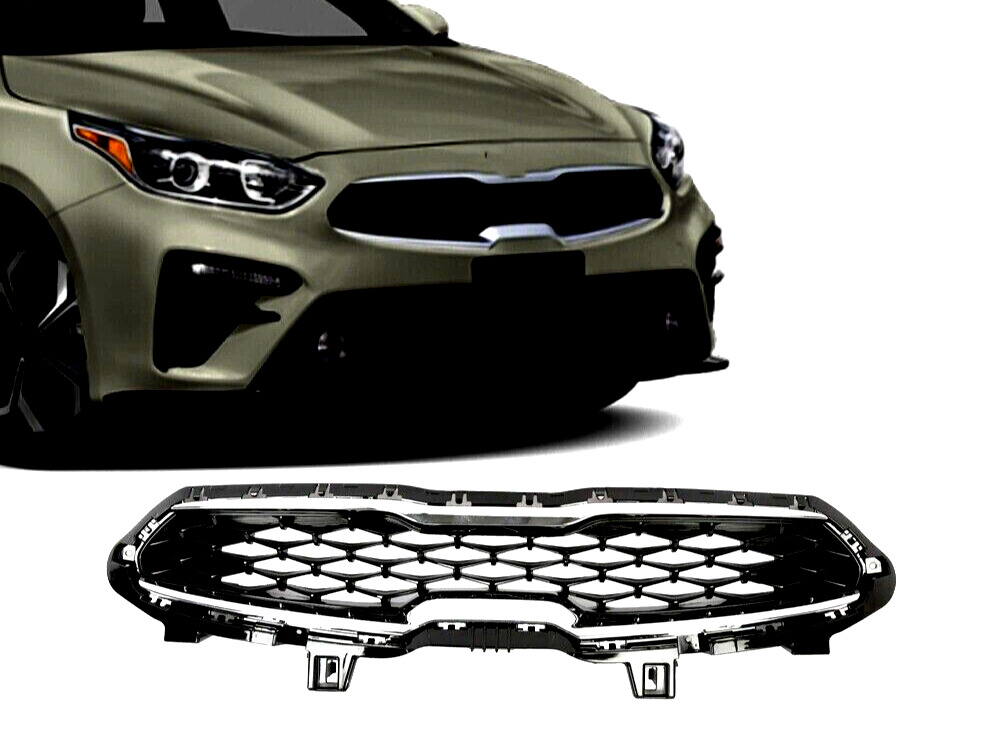 Fits 2019 2020 Kia Forte Front Upper Grille Grill With Chrome Trim