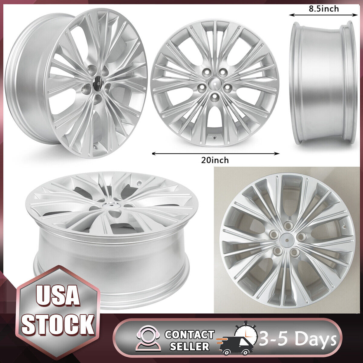 New 20 X 8.5 inch Replacement Rim Wheel Silver for Chevrolet Impala 2014-2020 US