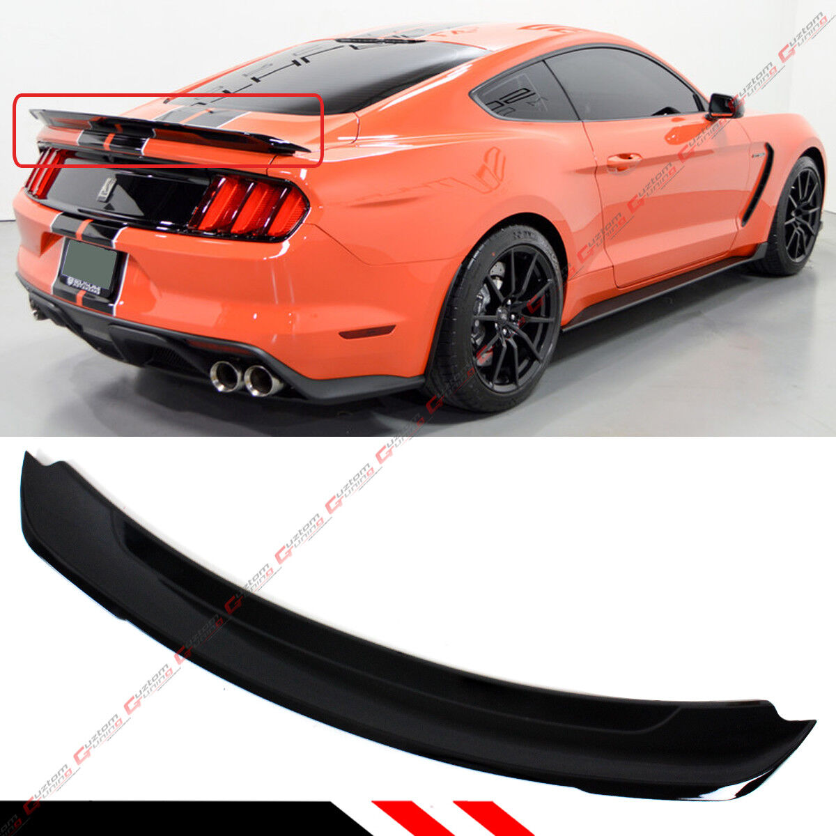 For 15-2022 Ford Mustang Track Pack Style ABS Gloss Black Trunk Spoiler Wing Lid
