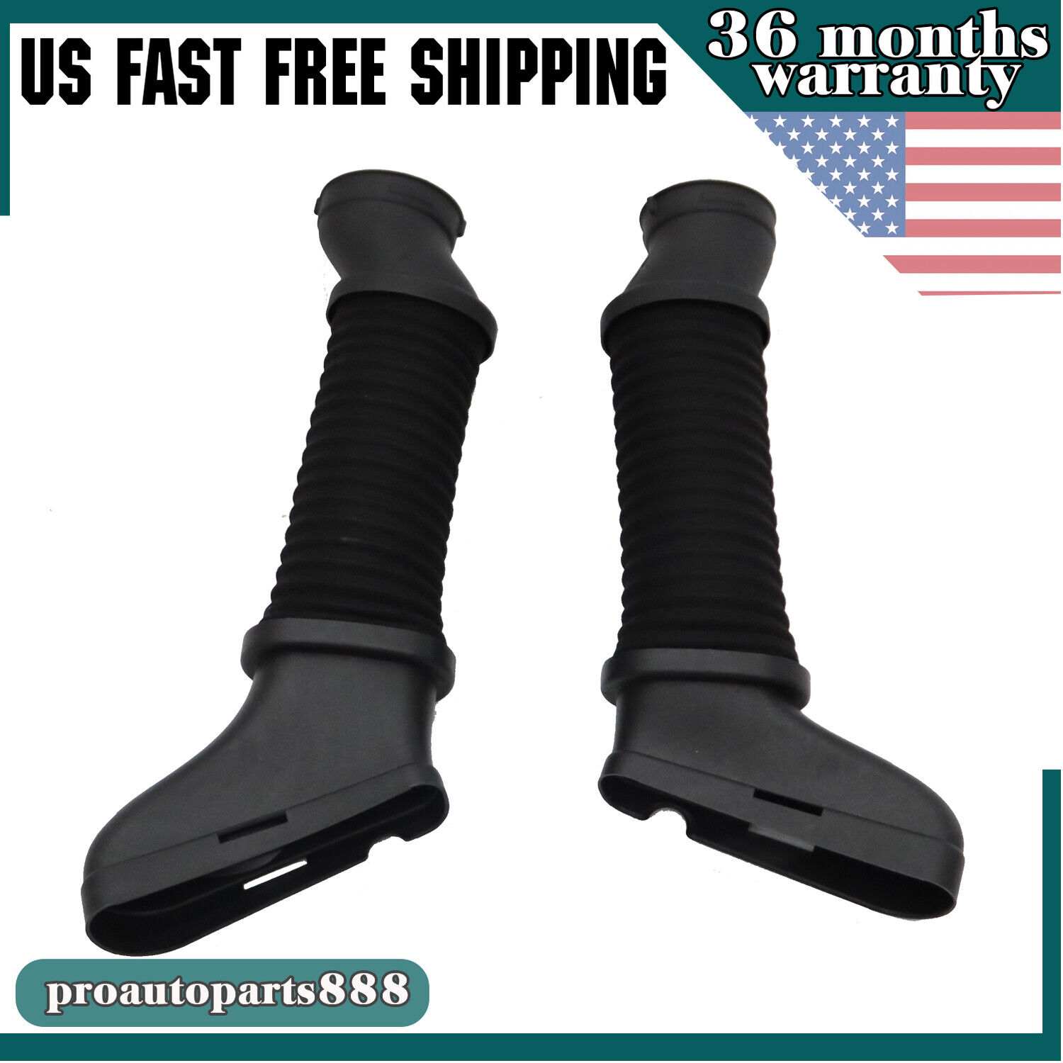 2 X Air Cleaner intake Duct Hose Pair LH & RH For 12-17 Benz E550 Cls550 E63 AMG
