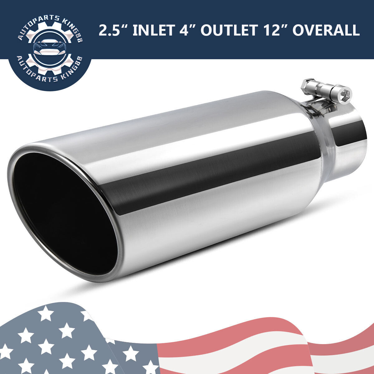 Stainless Steel Exhaust Tip Rolled Edge 2.5\