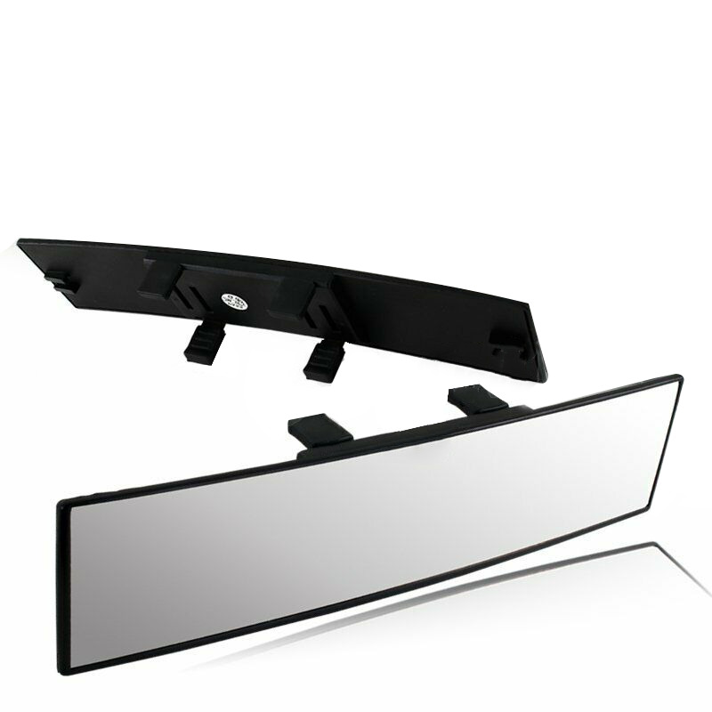 On Rear View Mirror Super vision Universal 300MM Wide Curve Convex Interior Clip