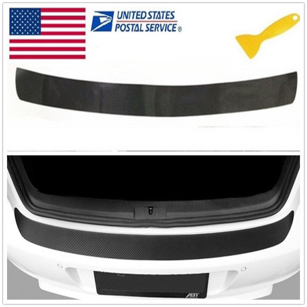 🔥1PC Accessories Carbon Fiber Car Rear Guard Bumper 4D Sticker Panel Protector