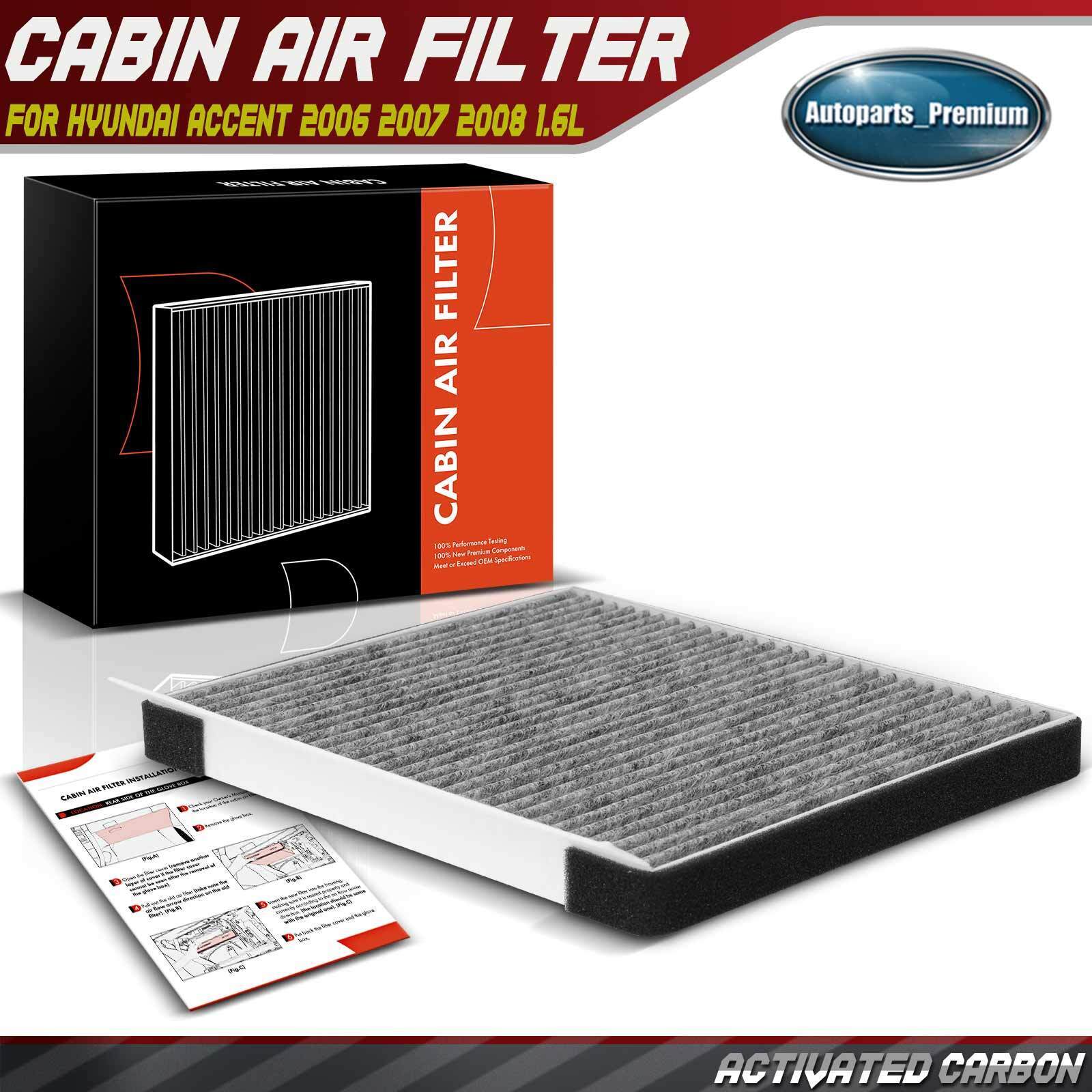 Cabin Air Filter with Activated Carbon for Hyundai Accent 2006 2007 2008 L4 1.6L