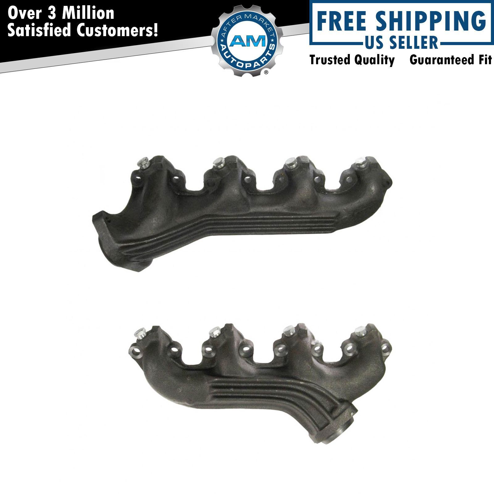 Exhaust Manifolds Pair Set for 80-87 Ford F-Series Pickup Truck E-Series 7.5L V8