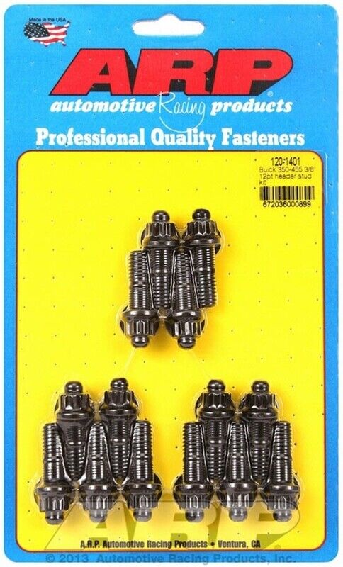 ARP 120-1401 Buick V8 Header Studs, 3/8-16 in. Thread, 1.670 in. Long, 12-Point,