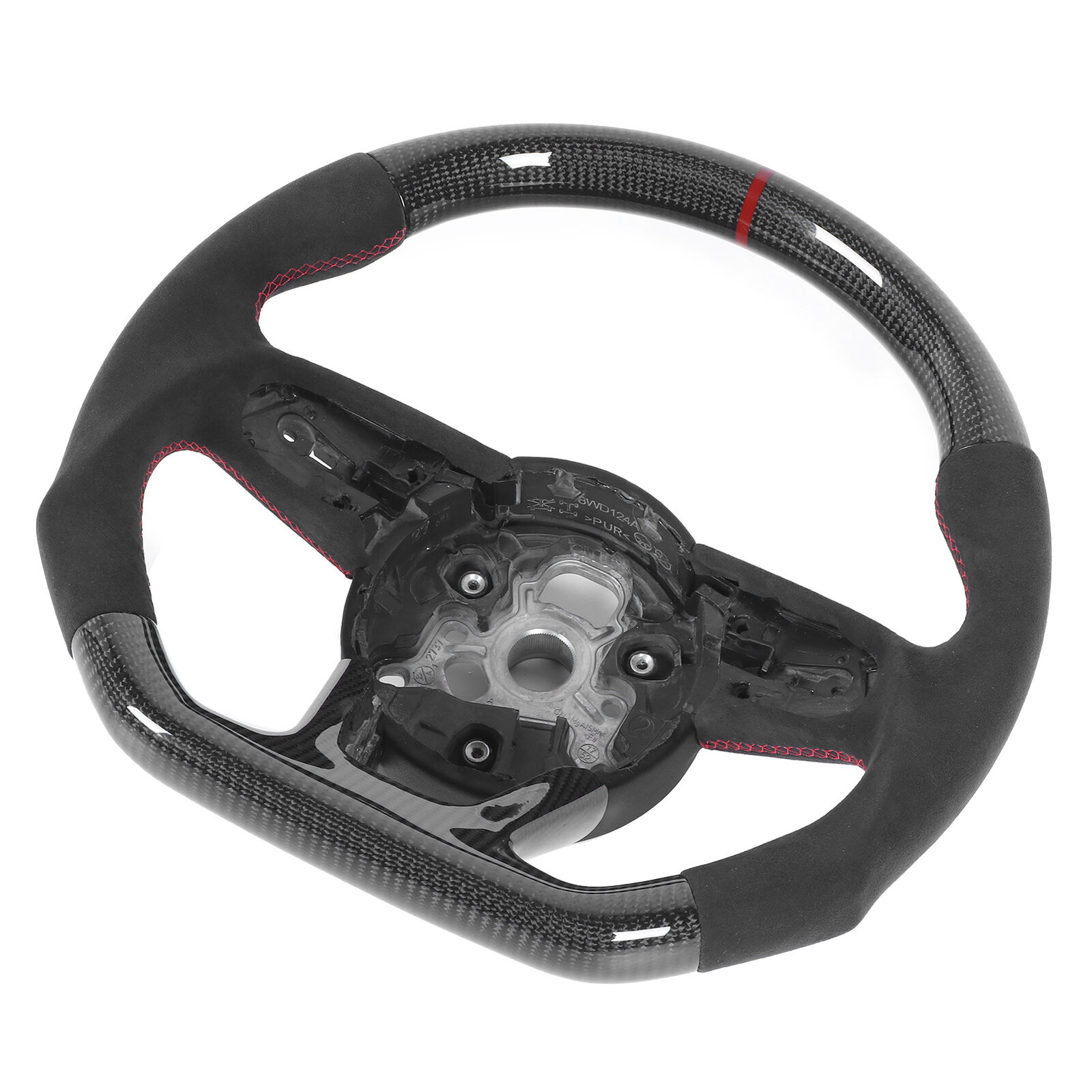 Auto Carbon Fiber Steering Wheel Suede Fits For B9 S4 S5 RS3 RS4 RS5 2017+