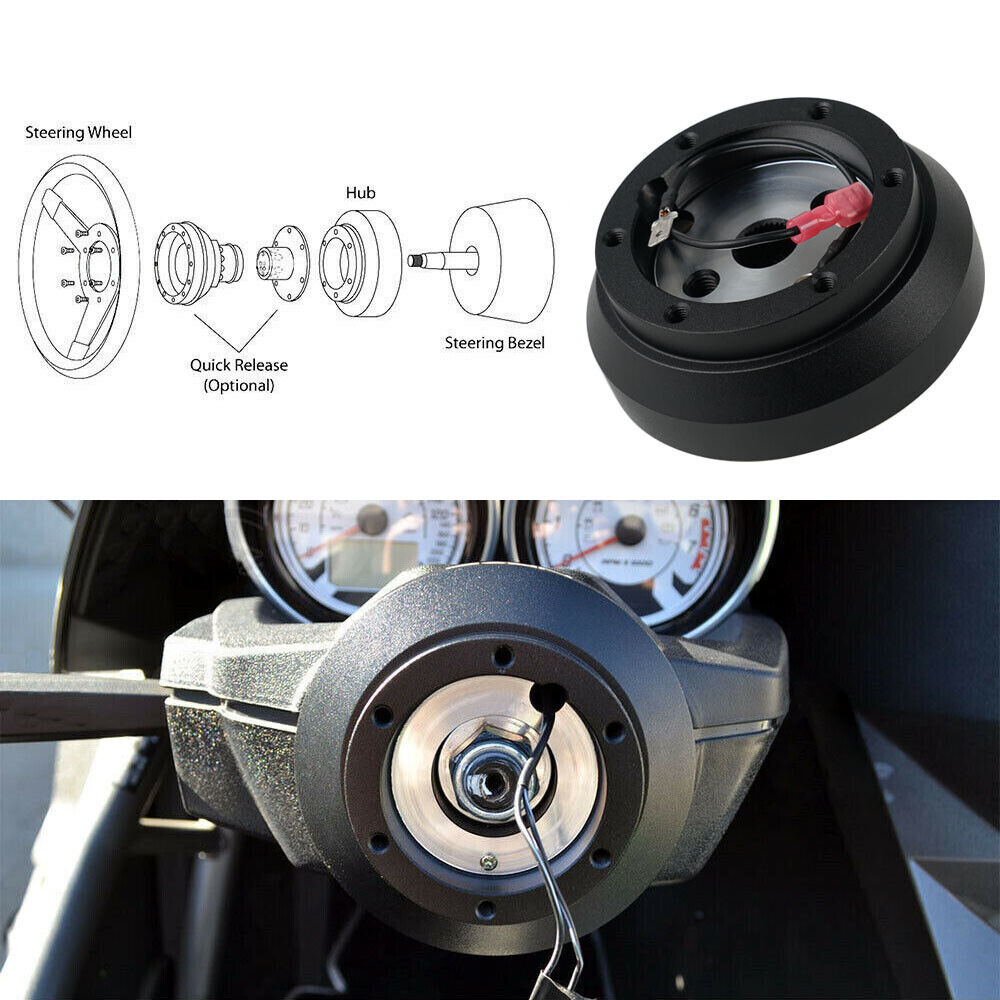 Black Steering Wheel Short Hub Adapter For Nissan 240SX S13 S14 Maxima 1989-1998
