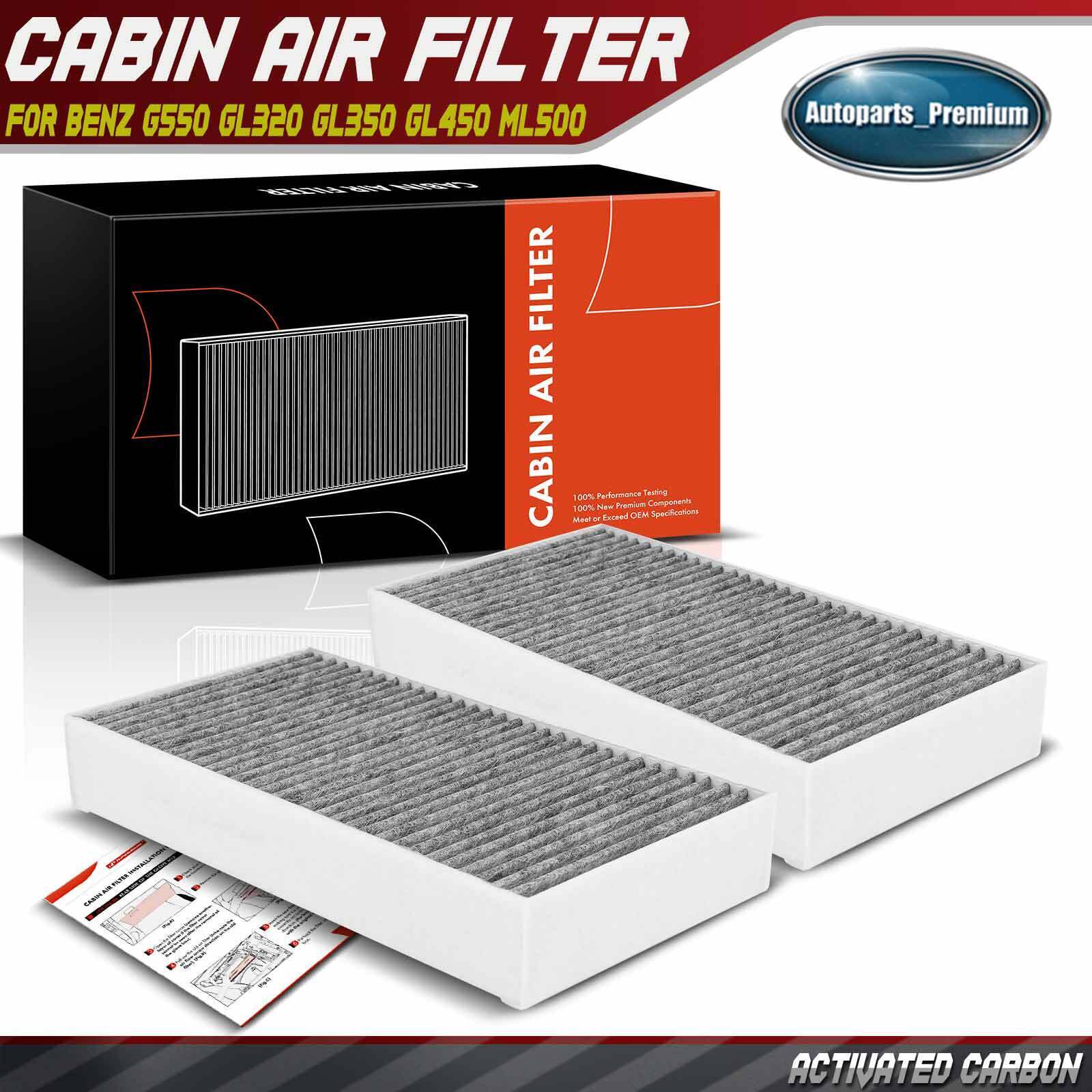 2Pcs Activated Carbon Cabin Air Filter for Mercedes-Benz G550 GL320 GL350 GL450